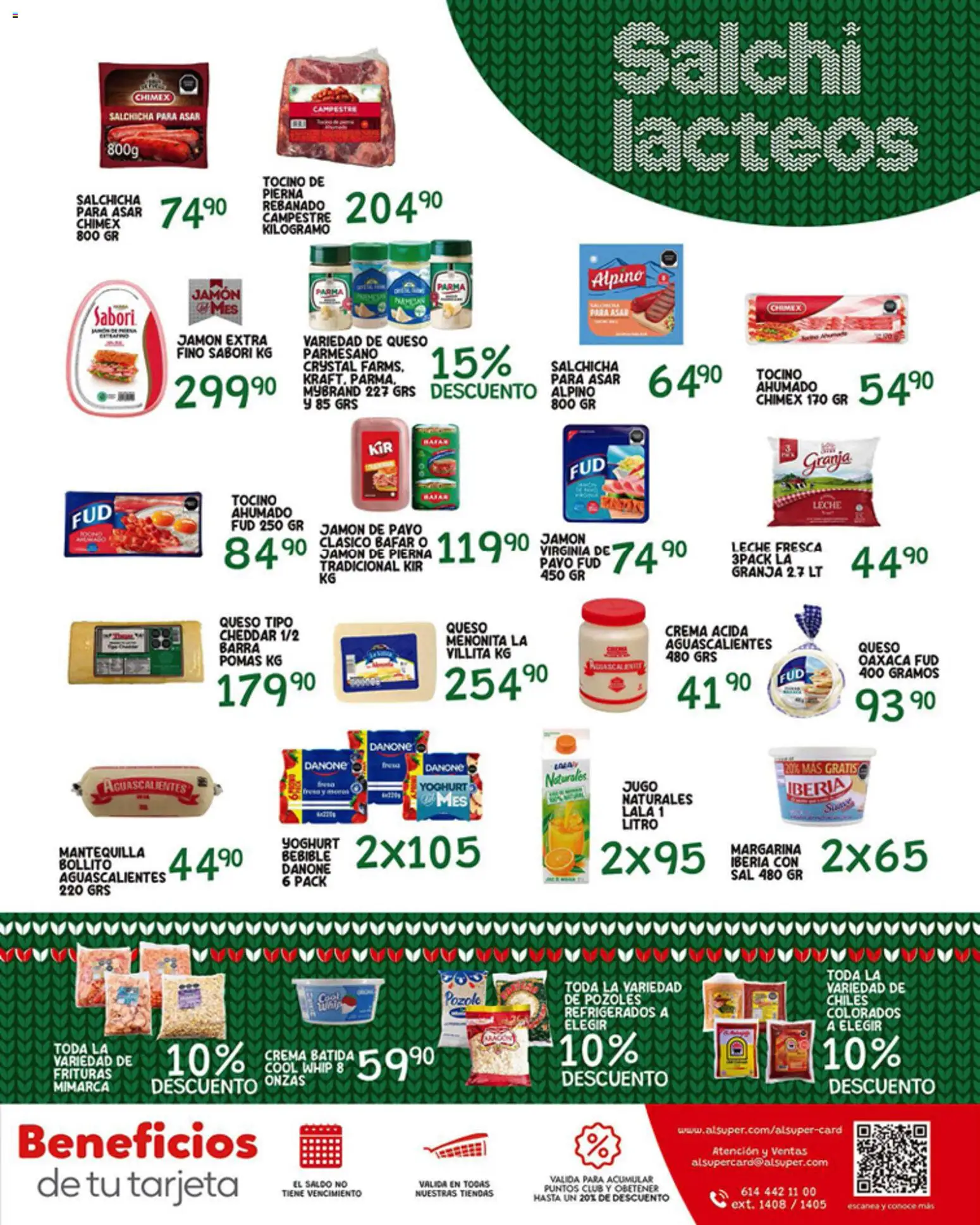 Nuevas ofertas de Alsuper válidas en toda la República Mexicana desde el 19.12.2025. ¡Encuentra las mejores ofertas en Alsuper folleto Zacatecas! | Página: 7 | Productos: Salchicha, Leche, Queso, Jamón