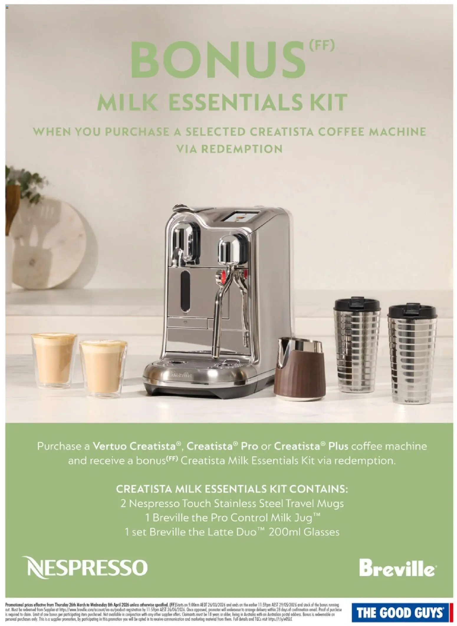The Good Guys catalogue - valid from 25.03.2026 | Page: 2 | Products: Milk, Coffee, Glasses