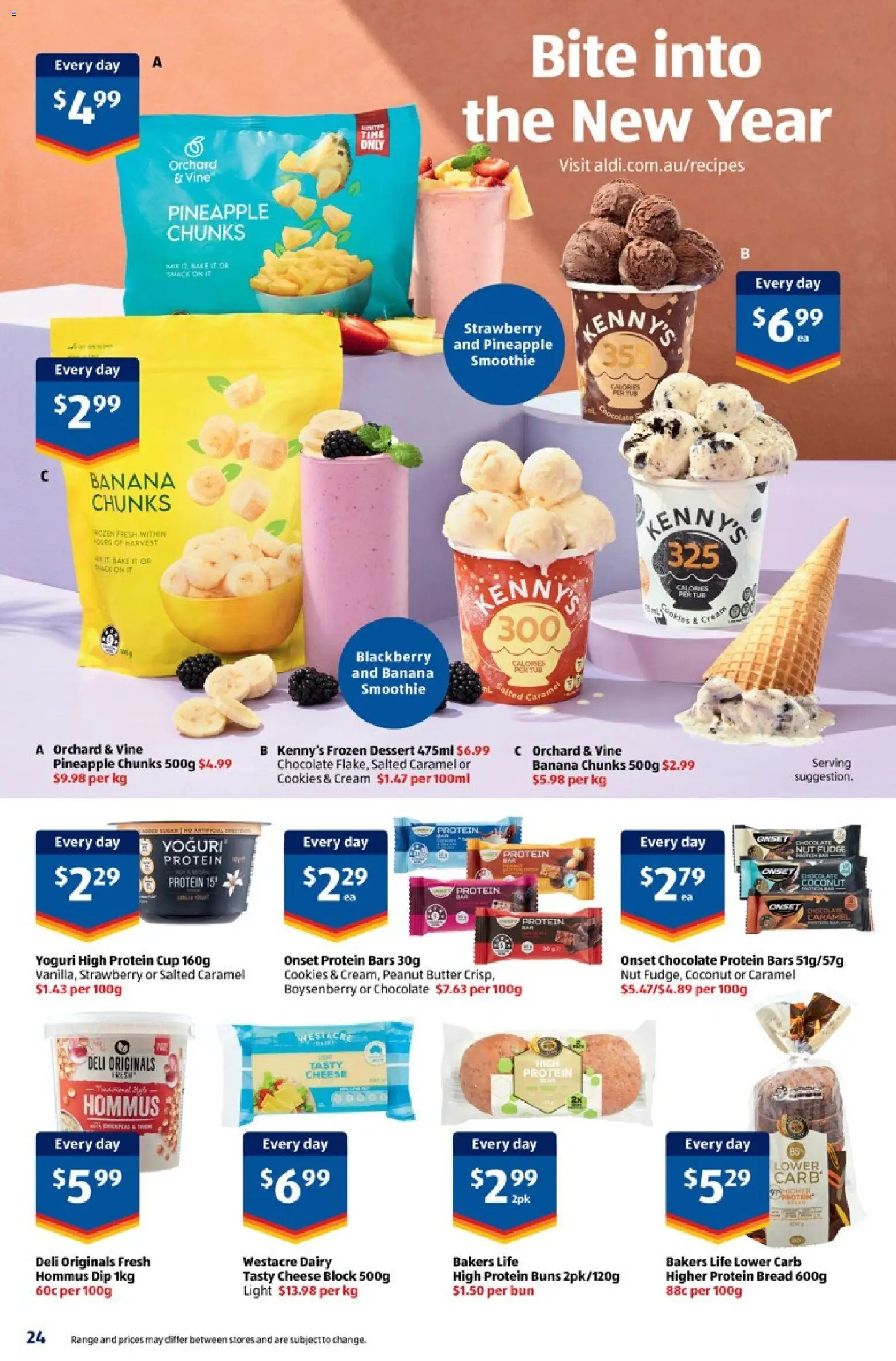 Aldi catalogue - valid from 07.01.2026 | Page: 24 | Products: Dairy, Cheese, Chocolate, Pineapple