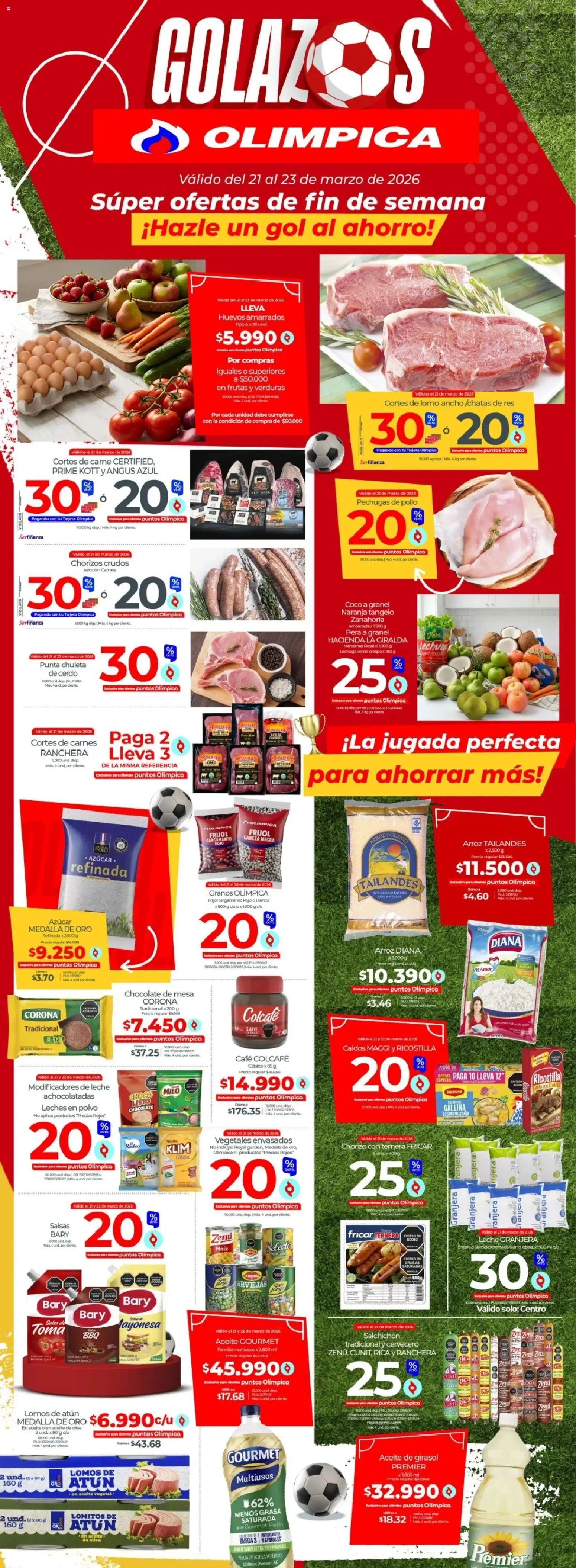 Olímpica revista - valida desde el 21.03.2026 | Página: 1 | Productos: Maiz, Chocolate de mesa, Chocolate, Aceite