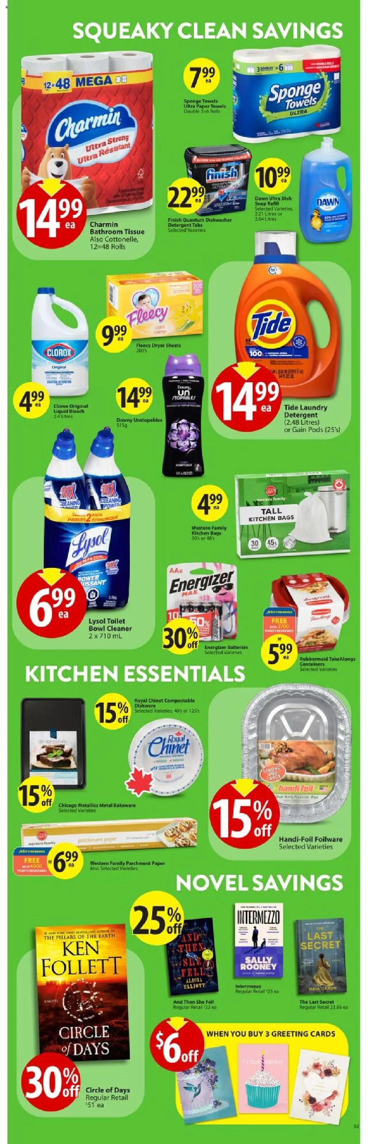 Save on foods flyer valid from 09.10.2025 | Page: 30 | Products: Dryer, Sponge, Soap, Detergent
