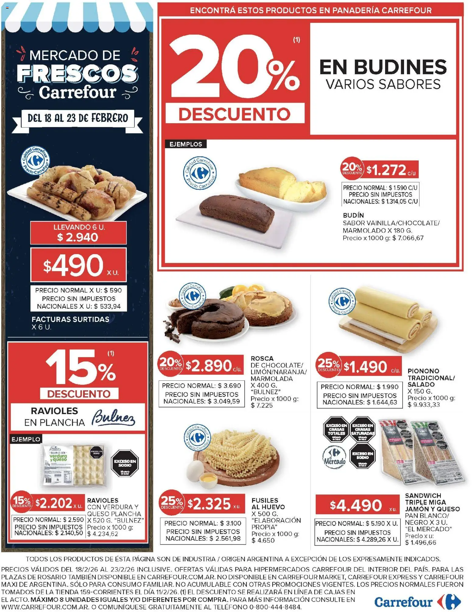 Carrefour ofertas │ válido desde el 18.02.2026 | Página: 20 | Productos: Queso, Plancha, Pan, Jamón