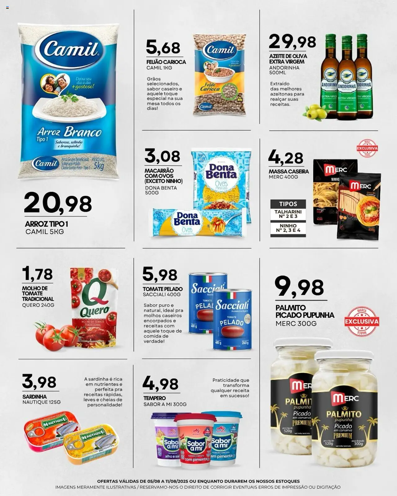 Mercadão Atacadista Folheto - válido de 05.08.2025 | Página: 4 | Produtos: Feijão, Mesa, Arroz, Sardinha