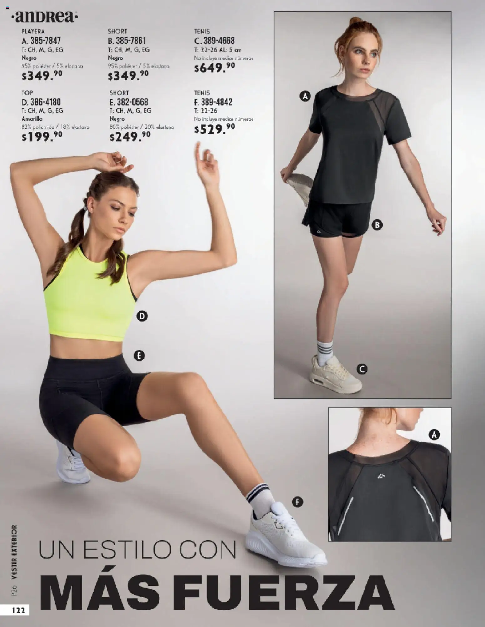 Nuevas ofertas de Andrea válidas en toda la República Mexicana desde el 25.01.2026. ¡Encuentra las mejores ofertas en Andrea catálogo Vestir! | Página: 122 | Productos: Tenis, Playera, Short
