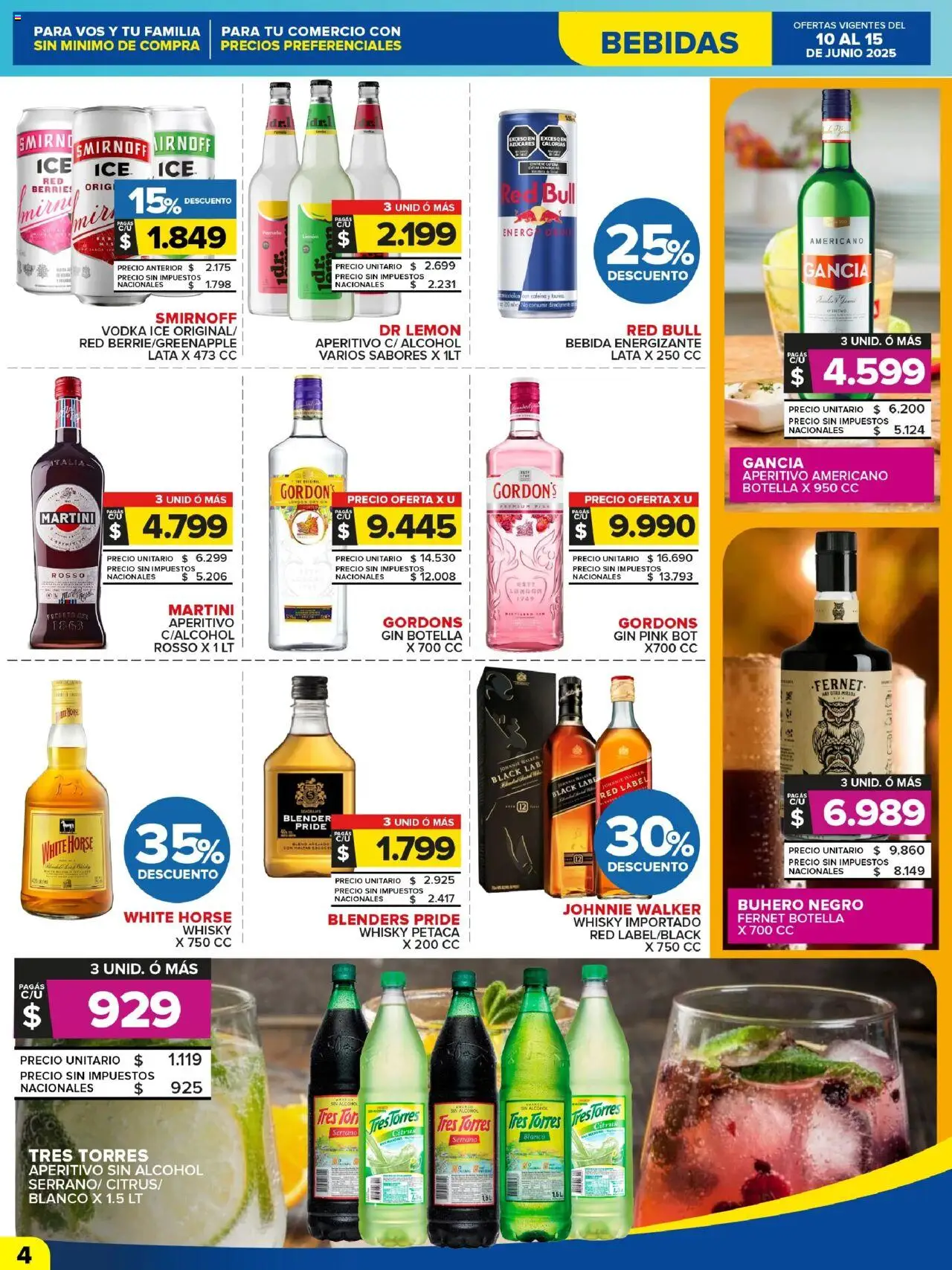 Carrefour Maxi catálogo │ válido desde el 10.06.2025 | Página: 4 | Productos: Botella, Gin, Fernet, Limón