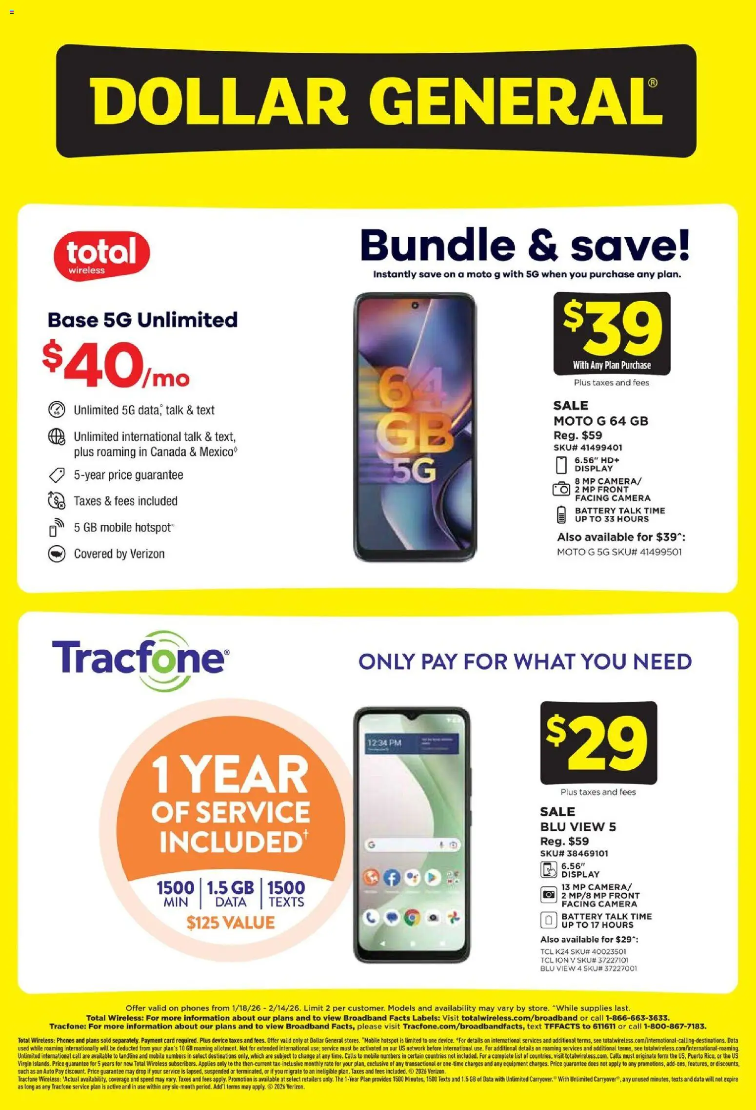 Dollar General Wireless Deals - valid from 18.01.2026 | Page: 1