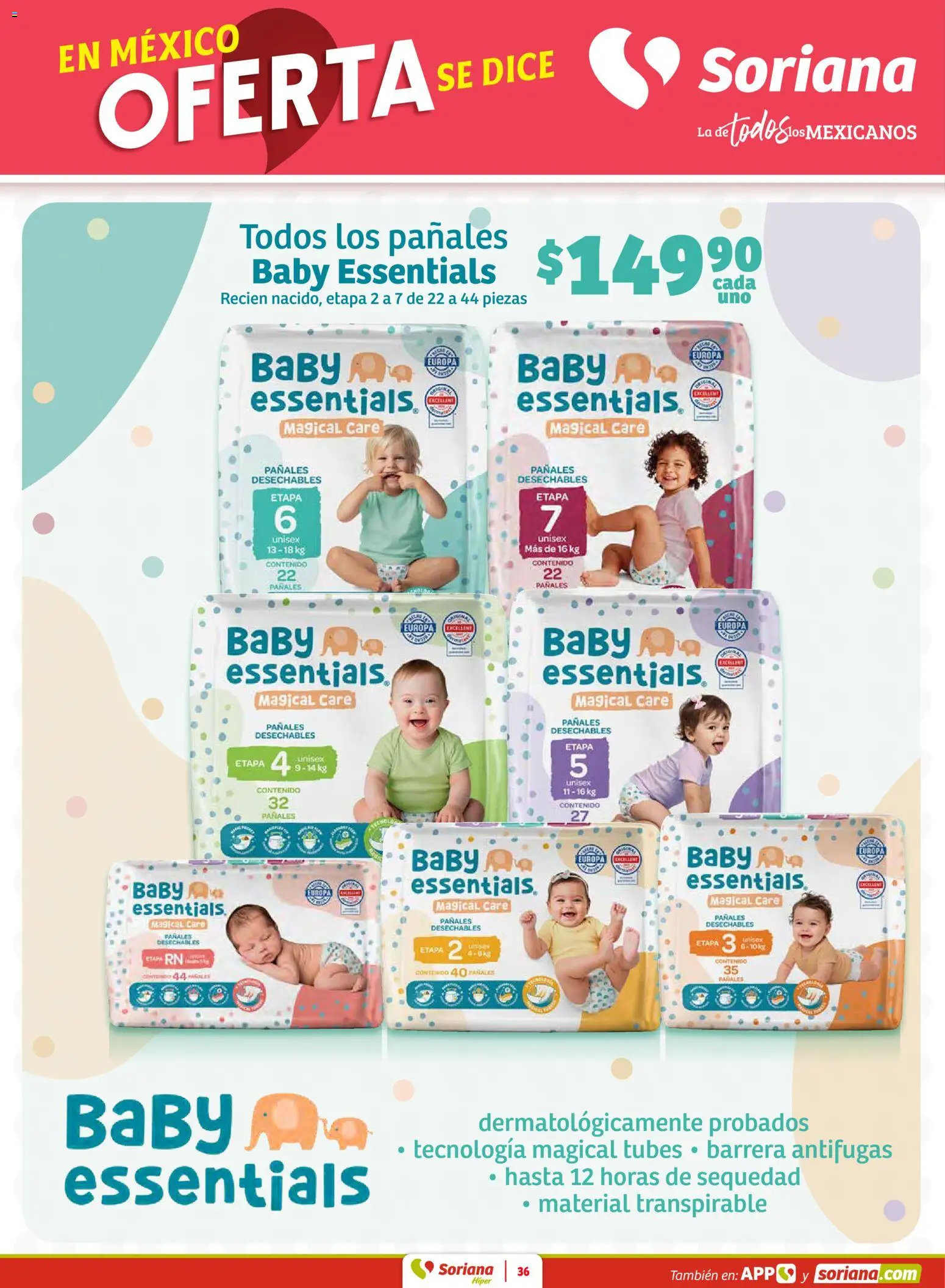 Nuevas ofertas de Soriana válidas en toda la República Mexicana desde el 26.02.2026. ¡Encuentra las mejores ofertas en Soriana - Preciazazaso Híper: Valle de México! | Página: 36 | Productos: Pañales