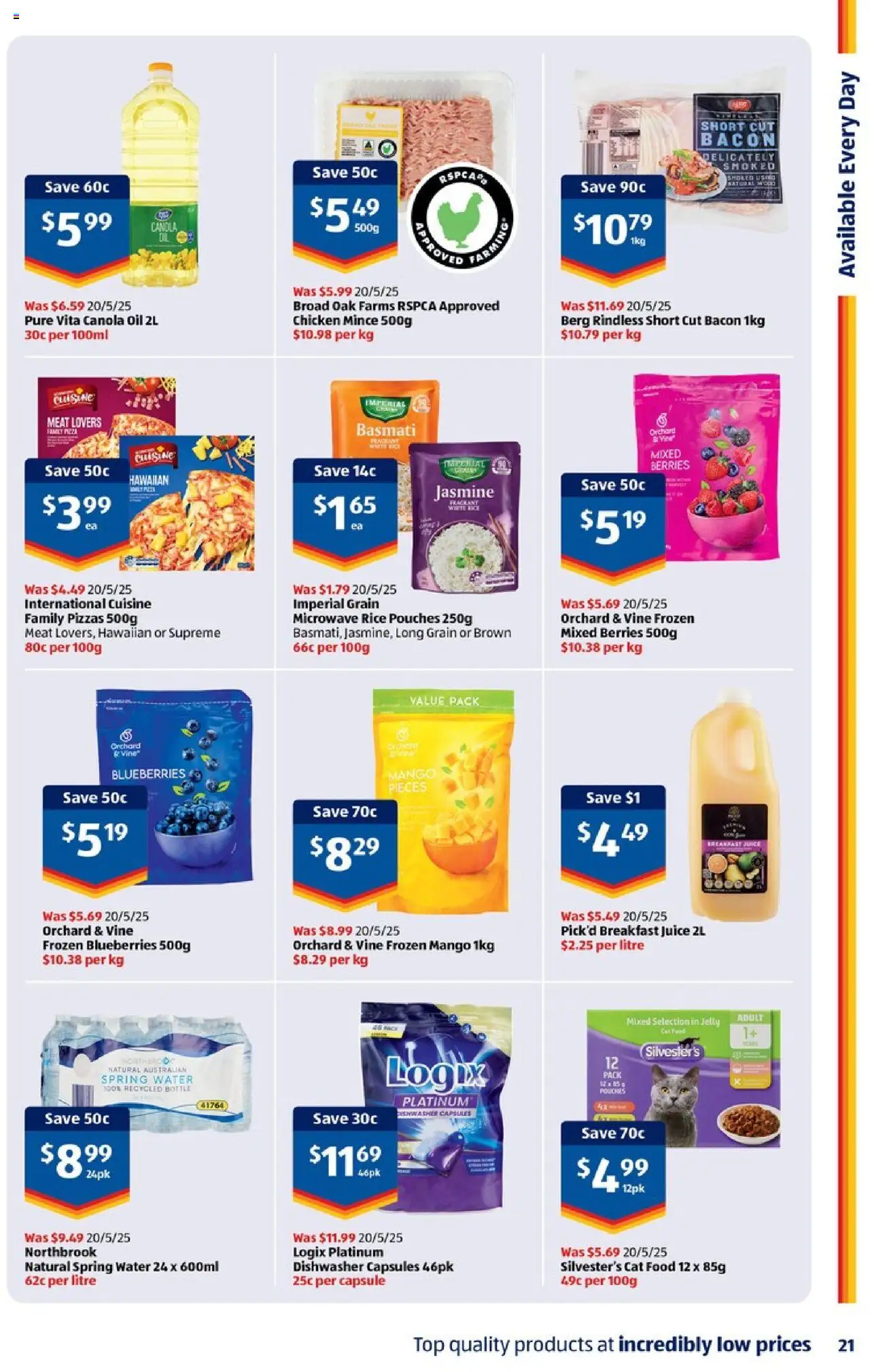 Aldi catalogue - valid from 25.06.2025 | Page: 21 | Products: Bacon, Rice, Mango, Dishwasher