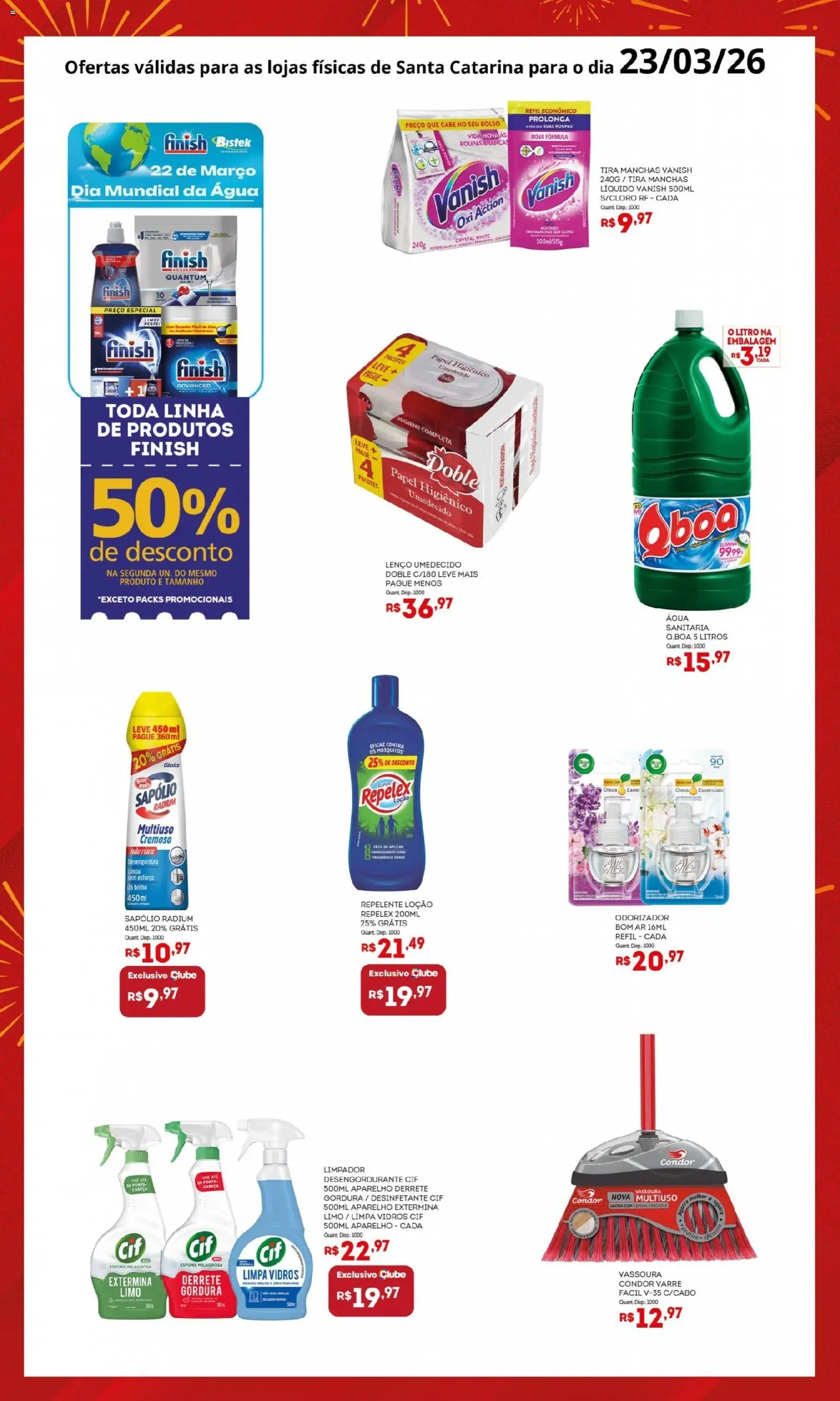 Bistek Supermercados Folheto - válido de 23.03.2026 | Página: 2 | Produtos: Cloro, Lenço, Lenço umedecido, Desinfetante