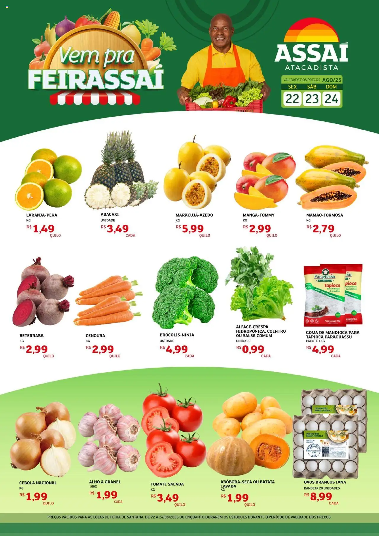 Assaí Atacadista Folheto - válido de 22.08.2025 | Página: 1 | Produtos: Alho, Cebola, Bandeja, Batata