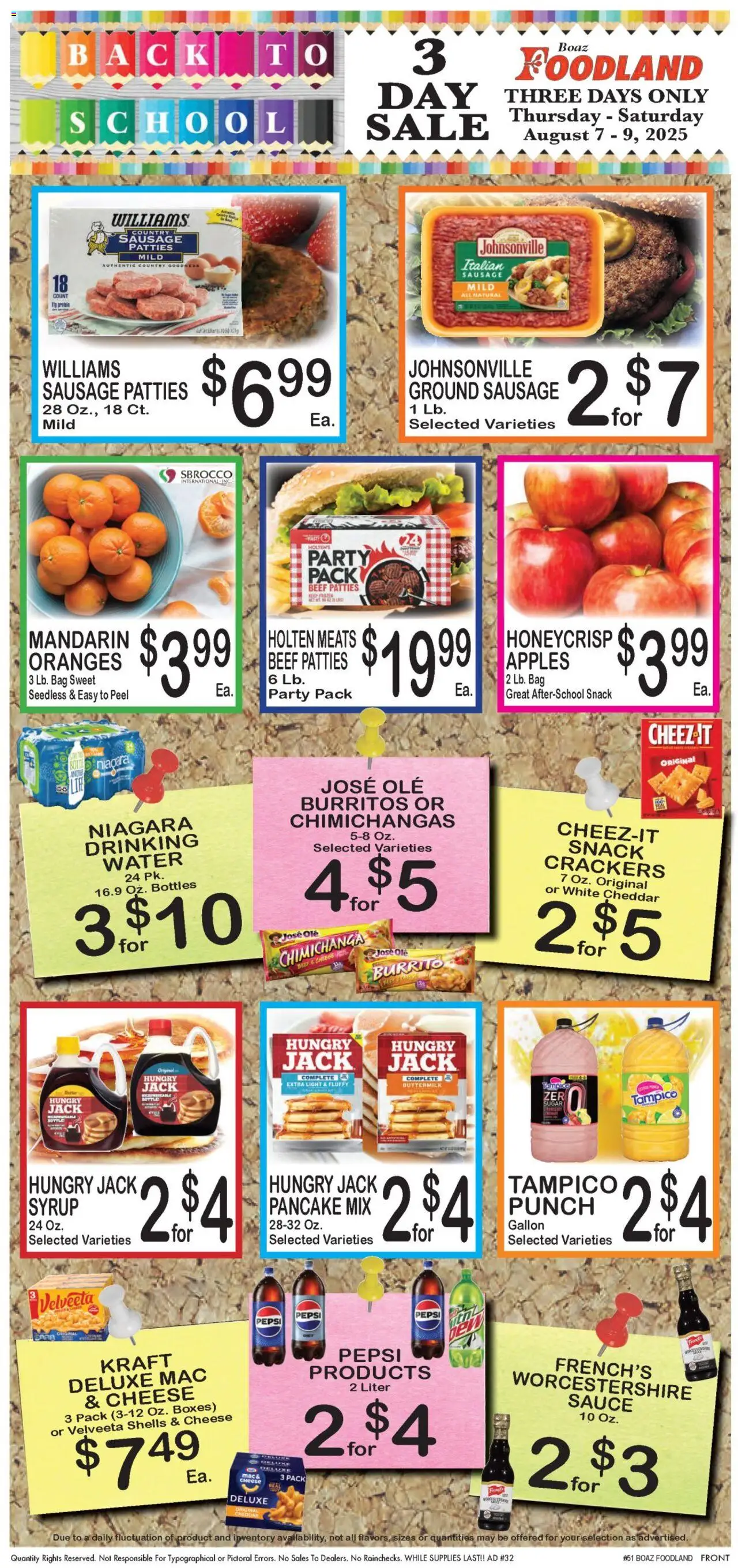 Foodland Weekly Ad - valid from 05.08.2025 | Page: 5 | Products: Cheese, Apples, Beef, Water