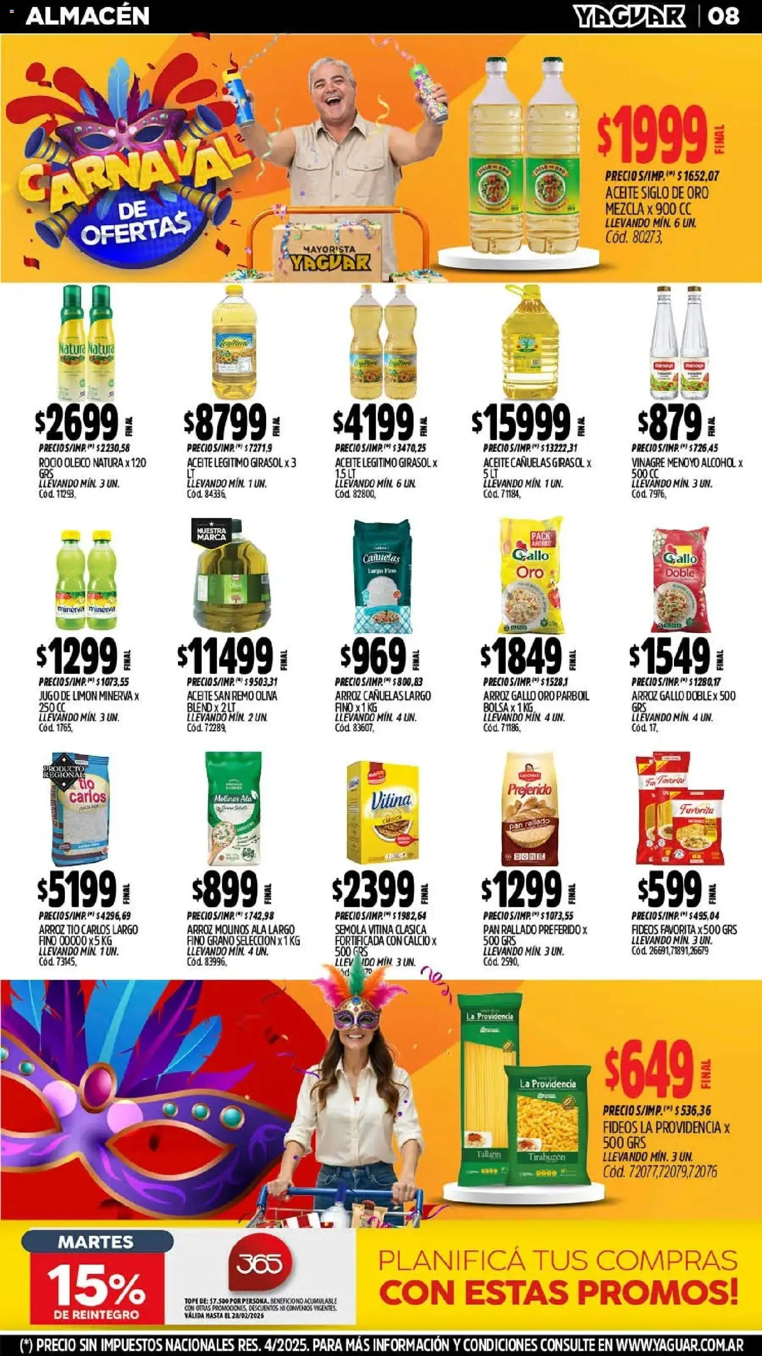 Yaguar - Oferta Semanal Mendoza │ válido desde el 16.02.2026 | Página: 7 | Productos: Aceite, Oliva, Arroz, Pan rallado