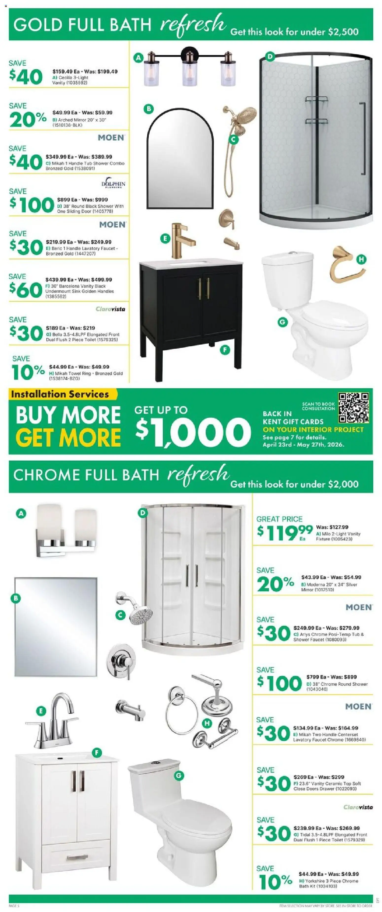 Kent flyer valid from 23.04.2026 | Page: 10 | Products: Bath, Shower, Mirror