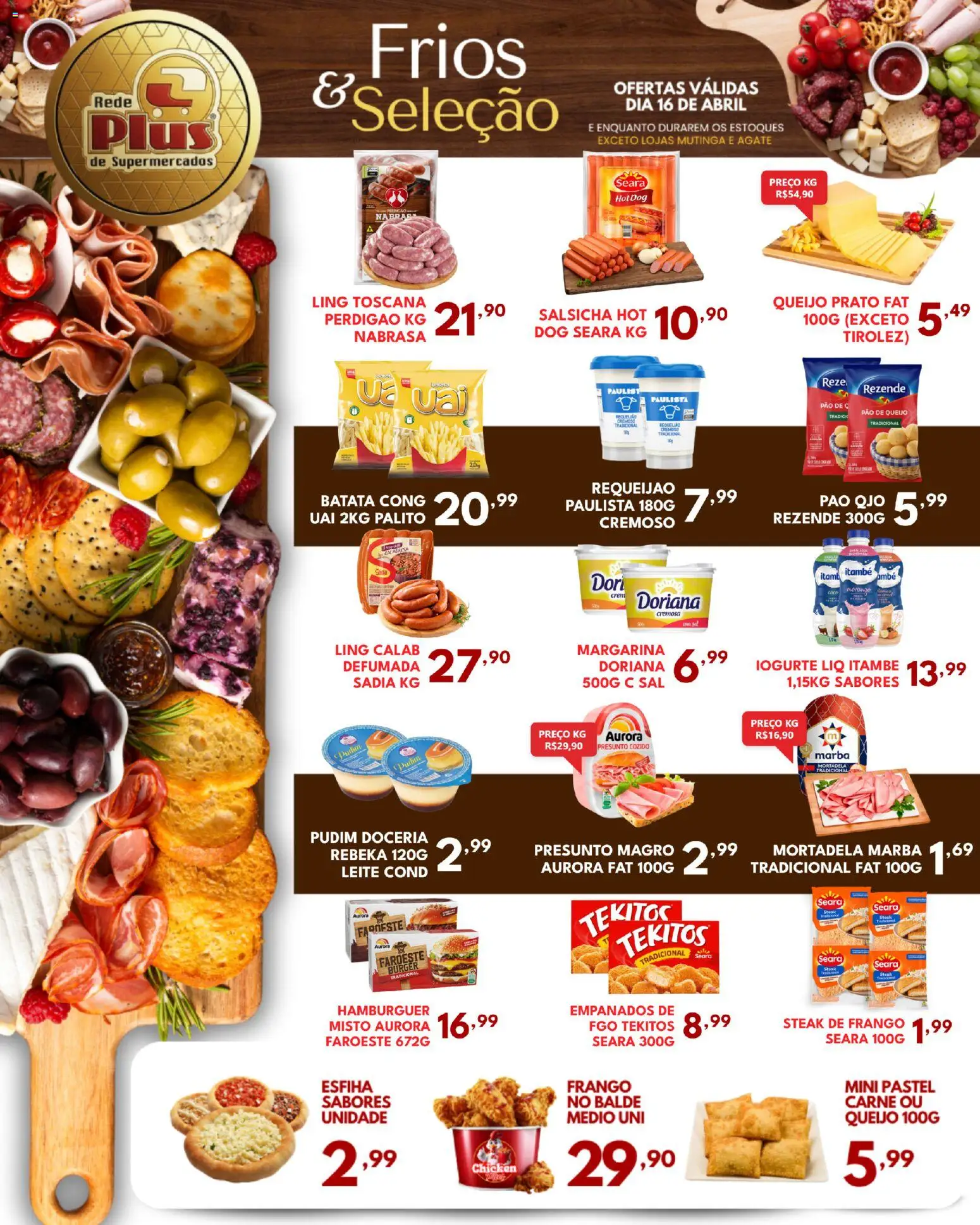 Rede Plus Supermercados Folheto - válido de 15.04.2026 | Página: 3 | Produtos: Leite, Iogurte, Pão, Balde