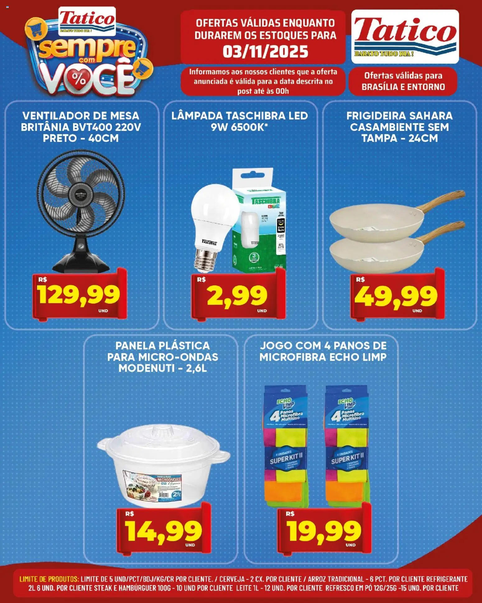 Tatico Folheto - válido de 04.11.2025 | Página: 33 | Produtos: Frigideira, Panela, Leite, Arroz