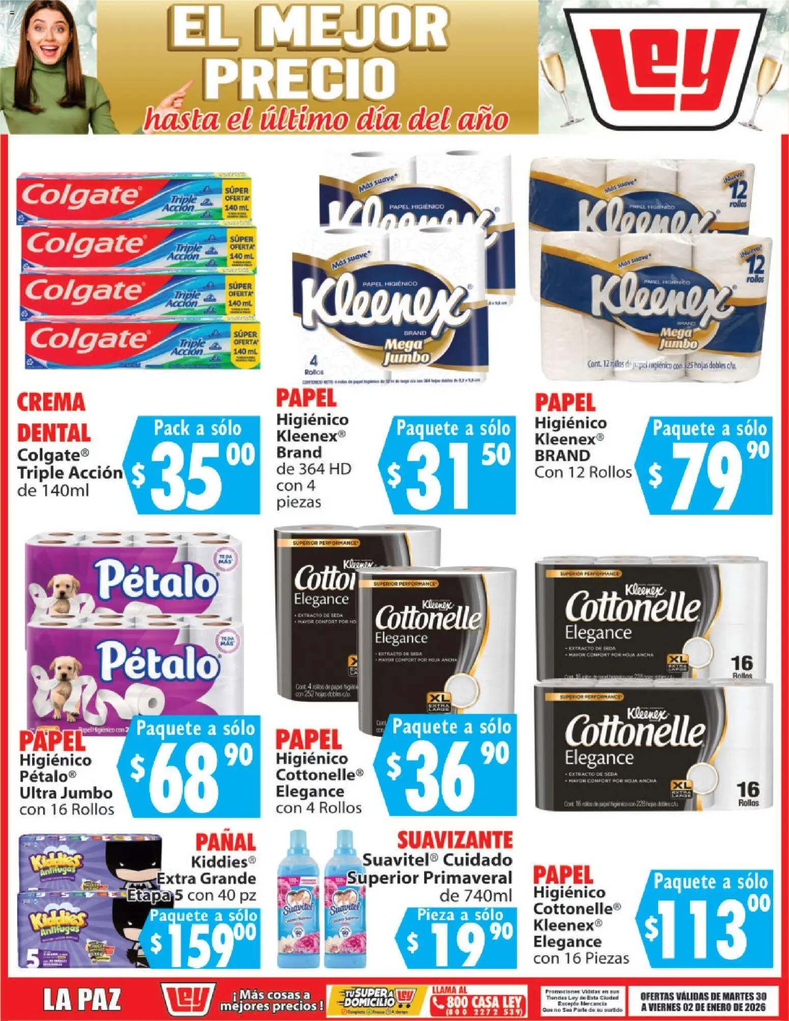 Nuevas ofertas de Casa Ley válidas en toda la República Mexicana desde el 30.12.2025. ¡Encuentra las mejores ofertas en Casa Ley folleto El Mejor Precio ! | Página: 5 | Productos: Crema, Suavizante, Papel higiénico
