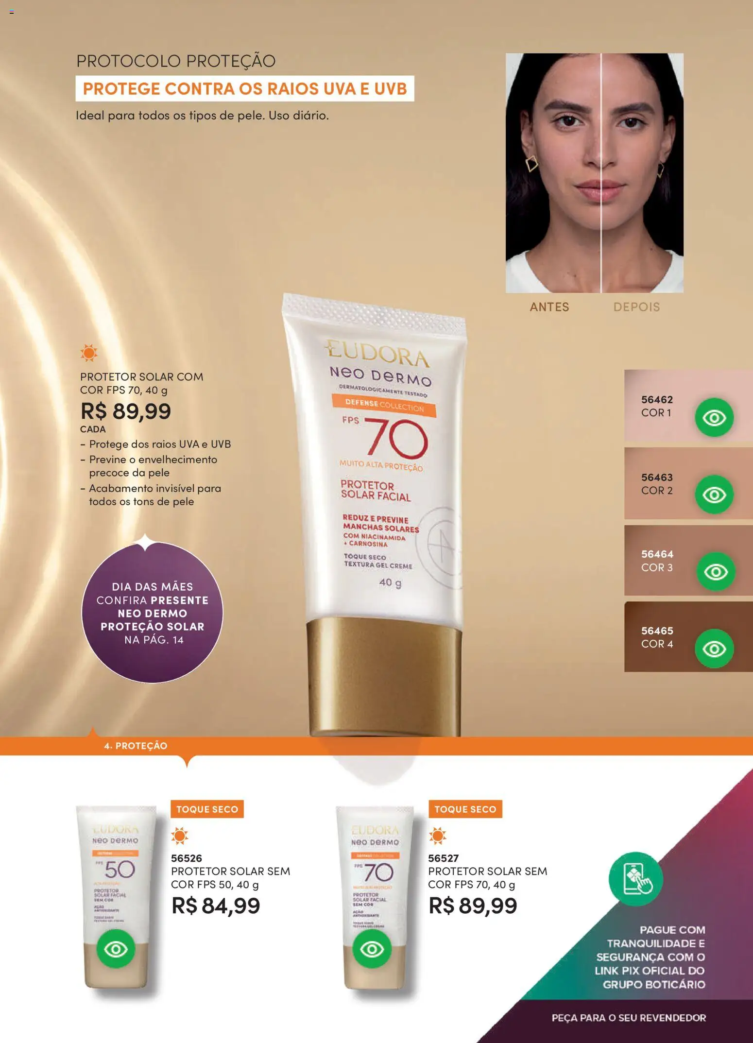 Eudora Folheto - válido de 11.03.2026 | Página: 123 | Produtos: Protetor solar, Creme, Protetor solar facial