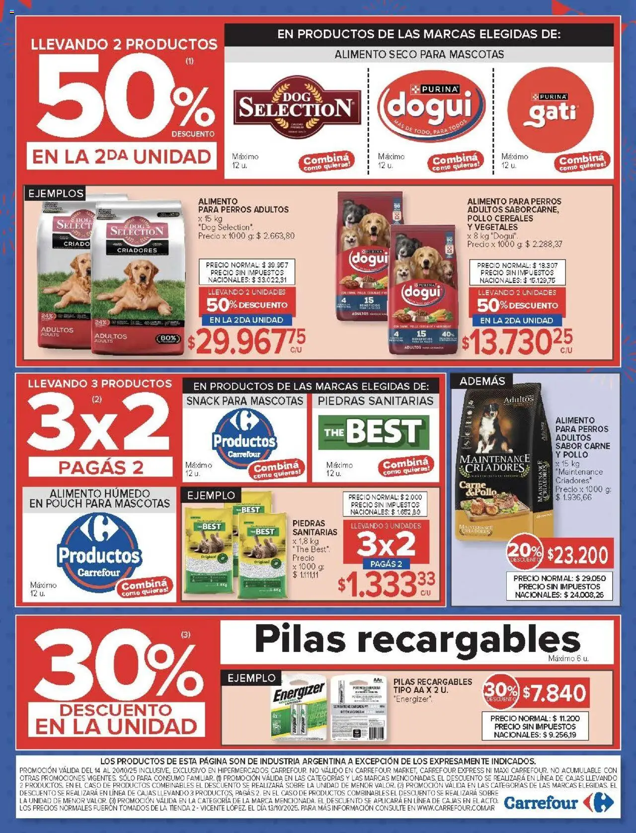 Carrefour ofertas │ válido desde el 14.10.2025 | Página: 22 | Productos: Sobre, Pilas, Pollo, Cereales