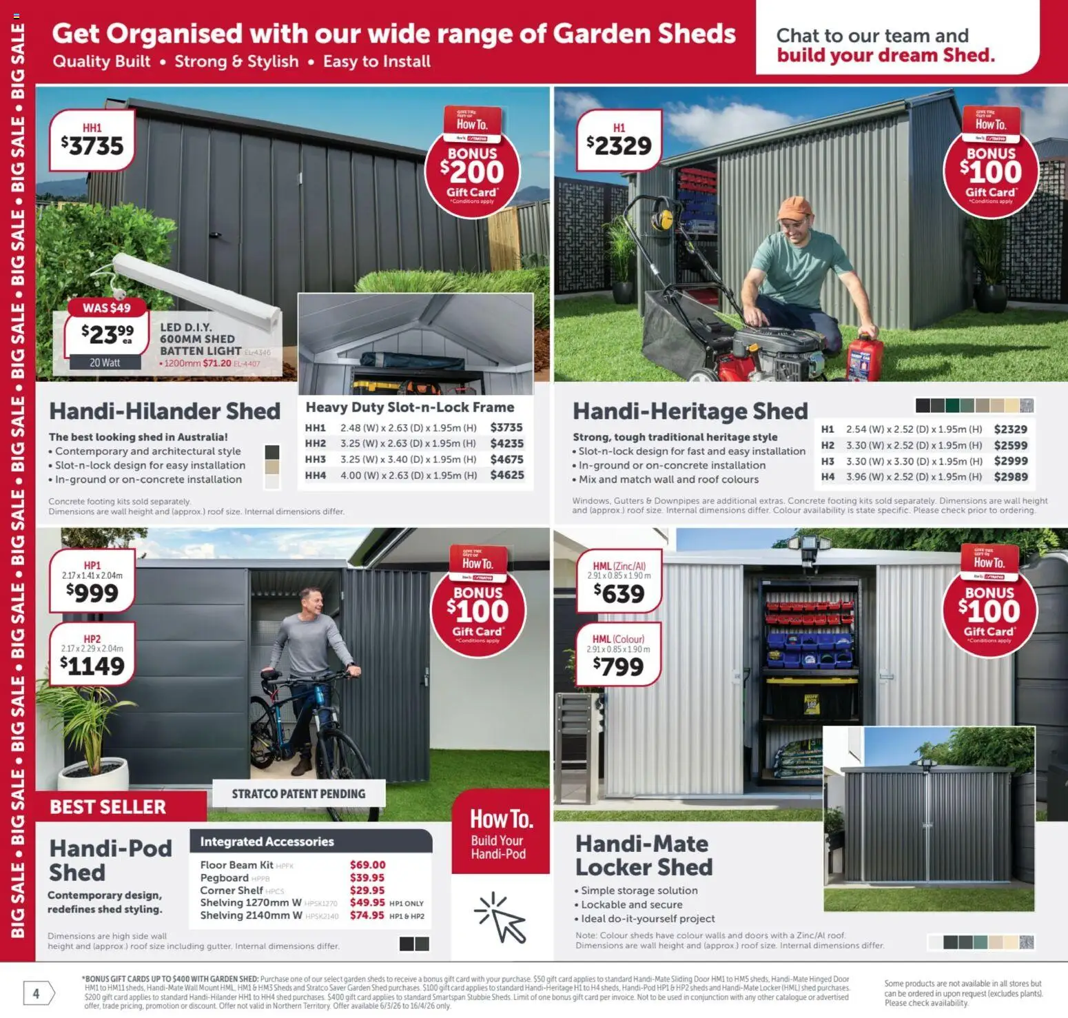 Stratco catalogue - valid from 06.03.2026 | Page: 4 | Products: Shelf, Light, Kits, Accessories