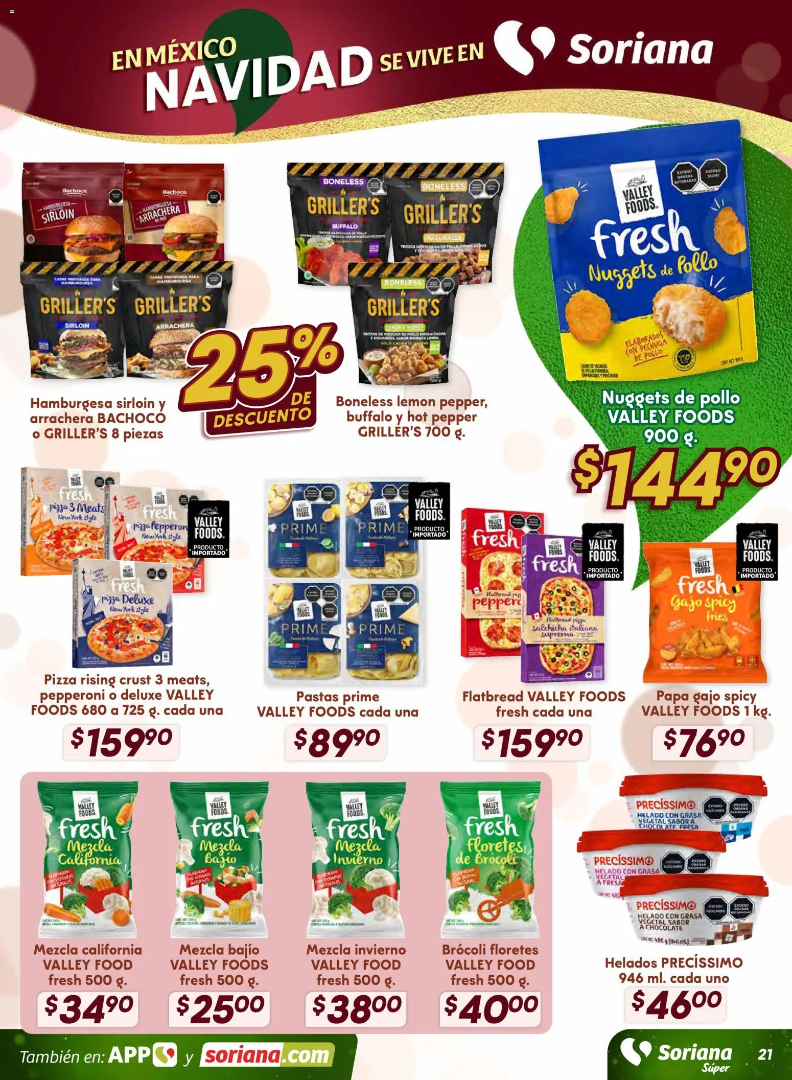 Nuevas ofertas de Soriana válidas en toda la República Mexicana desde el 18.11.2025. ¡Encuentra las mejores ofertas en Soriana - Preciazazaso Súper: Ags, Col, Gto, Jal, Mich! | Página: 21 | Productos: Fresa, Papa, Pizza, Helado