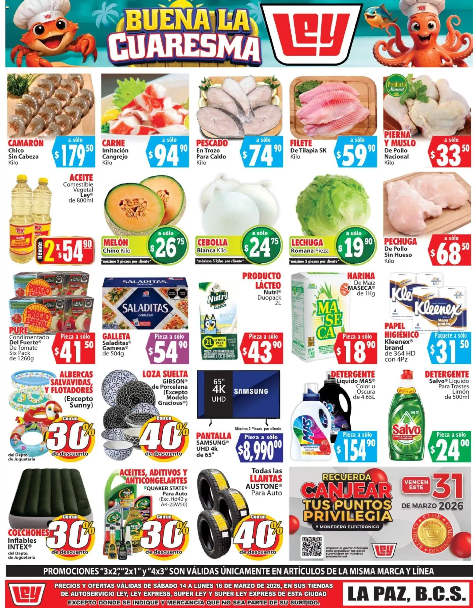 Nuevas ofertas de Casa Ley válidas en toda la República Mexicana desde el 14.03.2026. ¡Encuentra las mejores ofertas en Casa Ley folleto Autoservicio! | Página: 2 | Productos: Pollo, Harina, Melón, Aceite