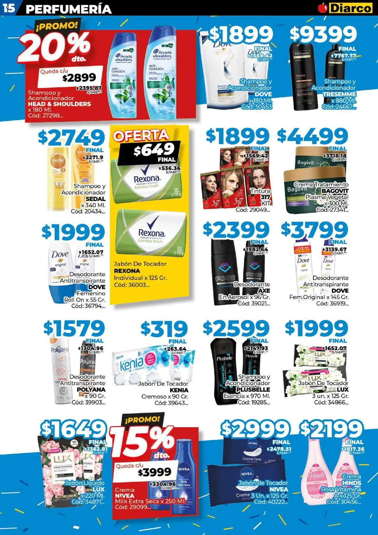 Diarco ofertas │ válido desde el 11.08.2025 | Página: 15 | Productos: Shampoo, Tintura, Individual, Desodorante