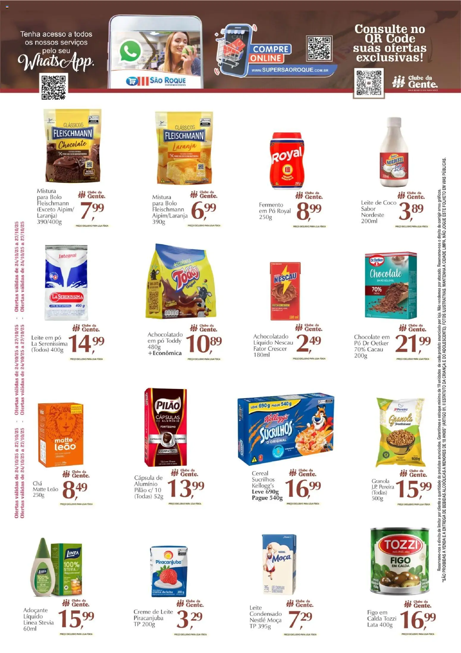 São Roque Supermercados Folheto - válido de 24.10.2025 | Página: 2 | Produtos: Figo, Adoçante, Stevia, Creme