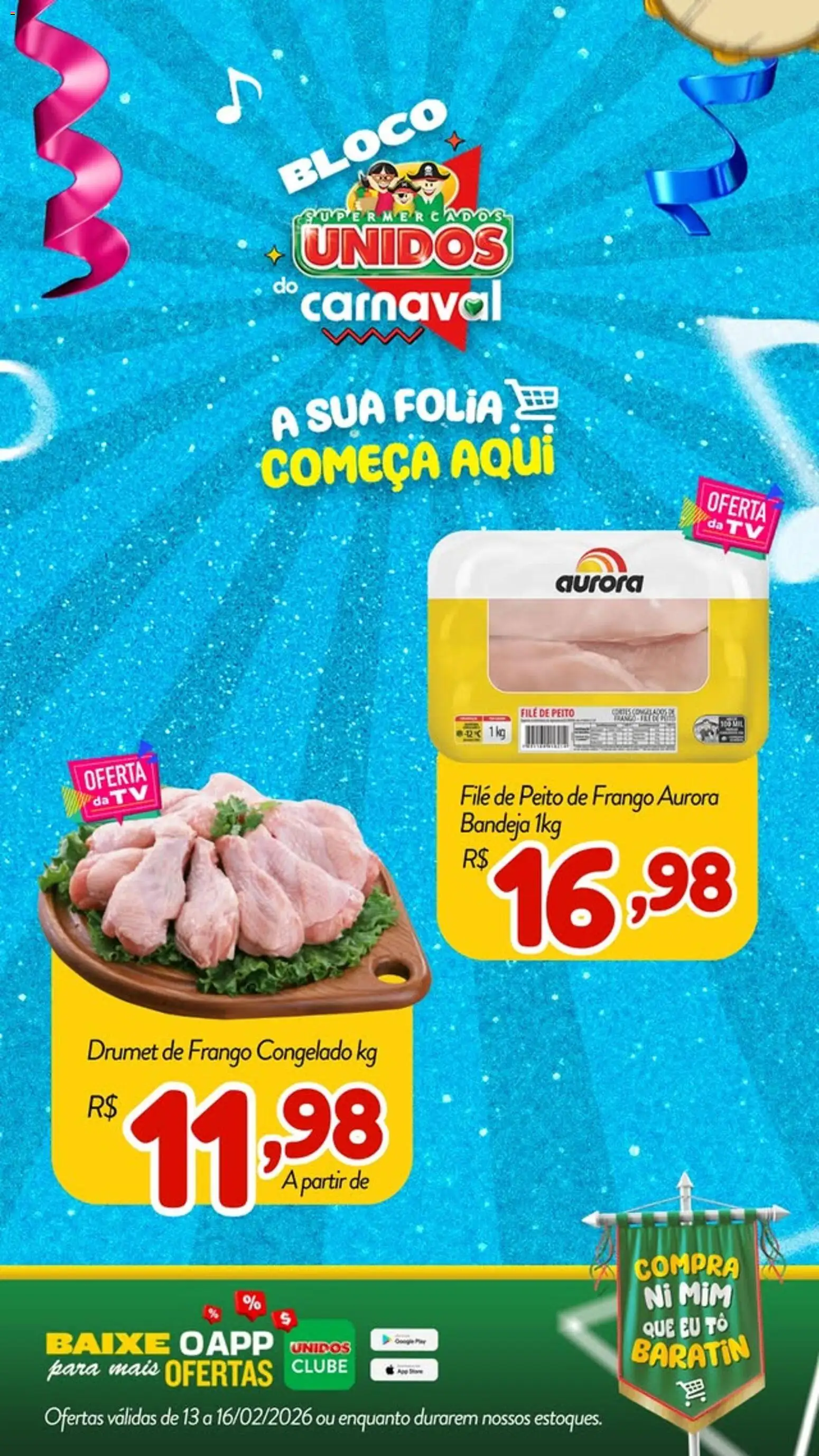 Supermercados Unidos Folheto - válido de 13.02.2026 | Página: 3 | Produtos: Tv, Bandeja, Frango, Peito de frango