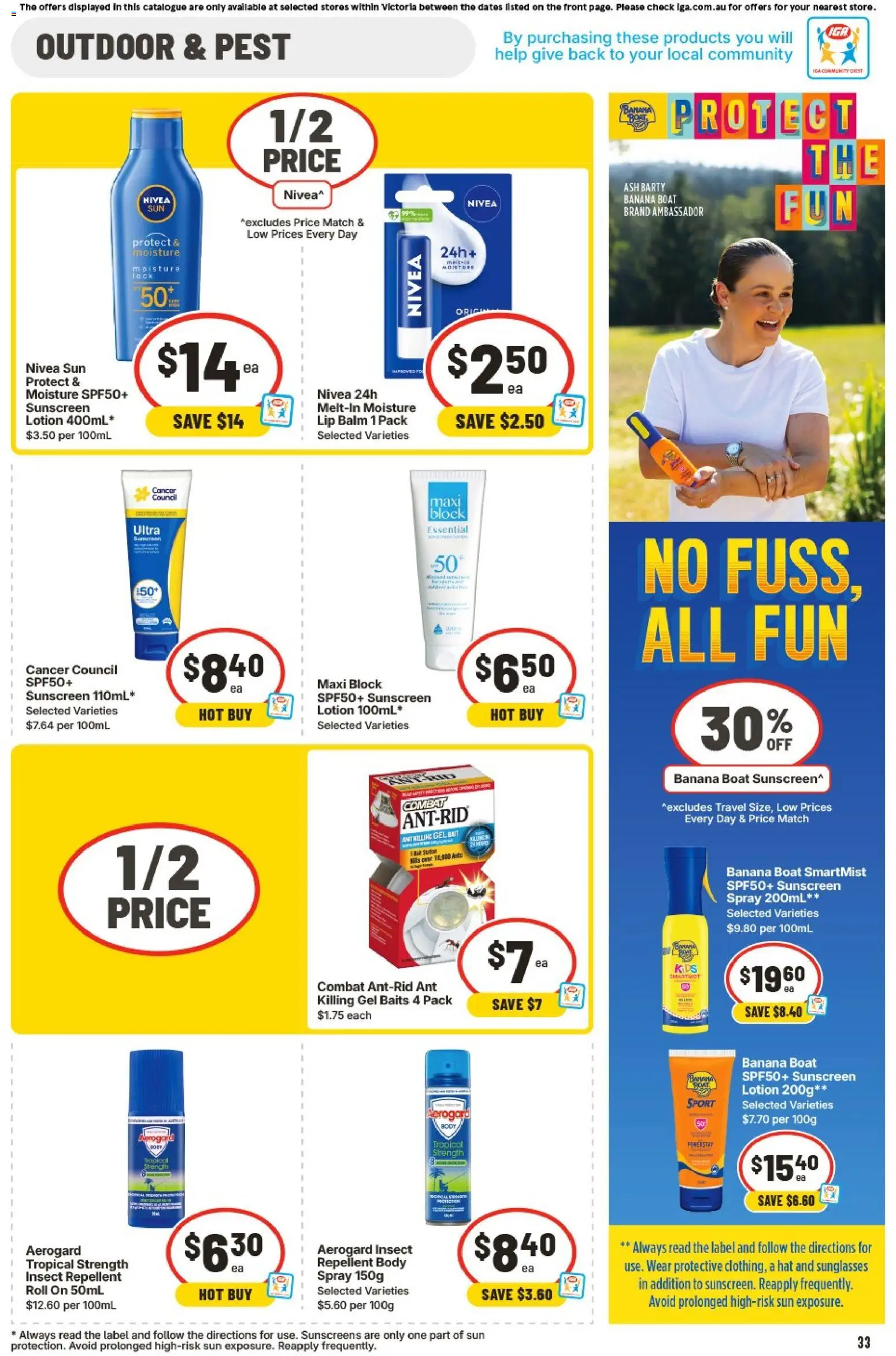 IGA catalogue - valid from 21.01.2026 | Page: 30 | Products: Sunscreen, Lotion, Sunglasses, Hat