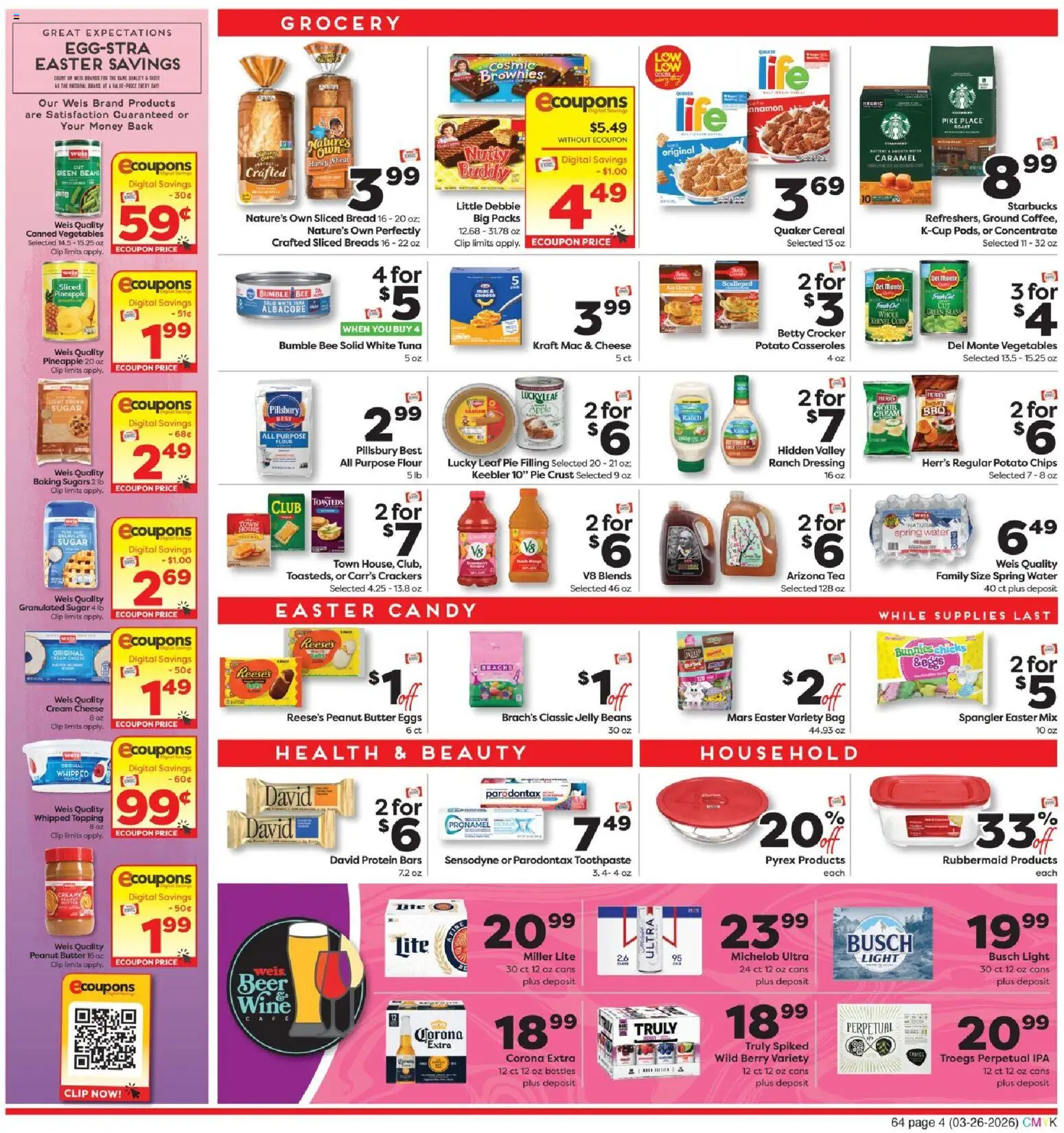 Weis Weekly Circular - NY - valid from 26.03.2026 | Page: 6 | Products: Clip, Beer, Pineapple, Sugar