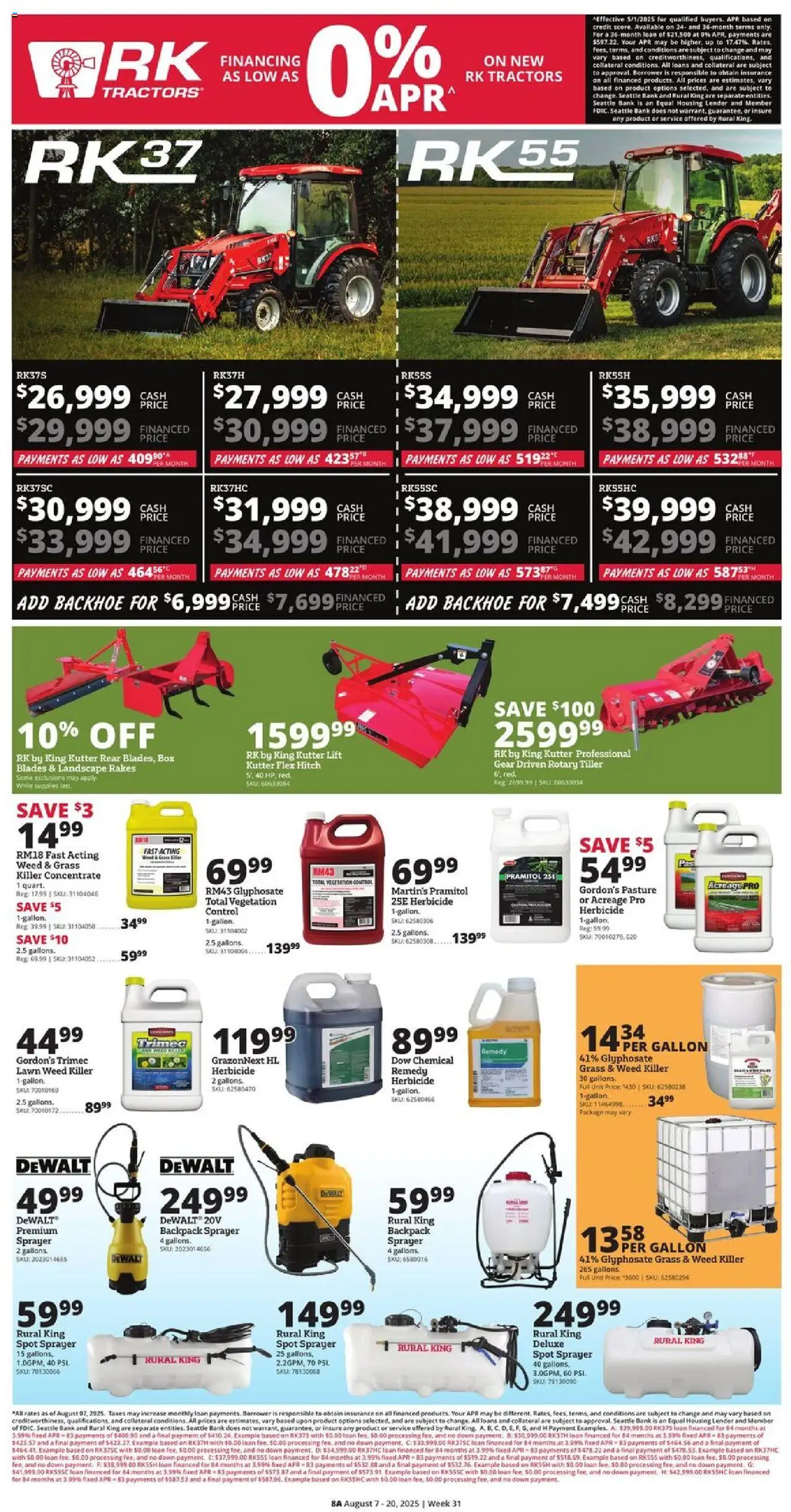 Rural King Weekly Ad - valid from 07.08.2025 | Page: 8 | Products: Box, Tiller, Backpack