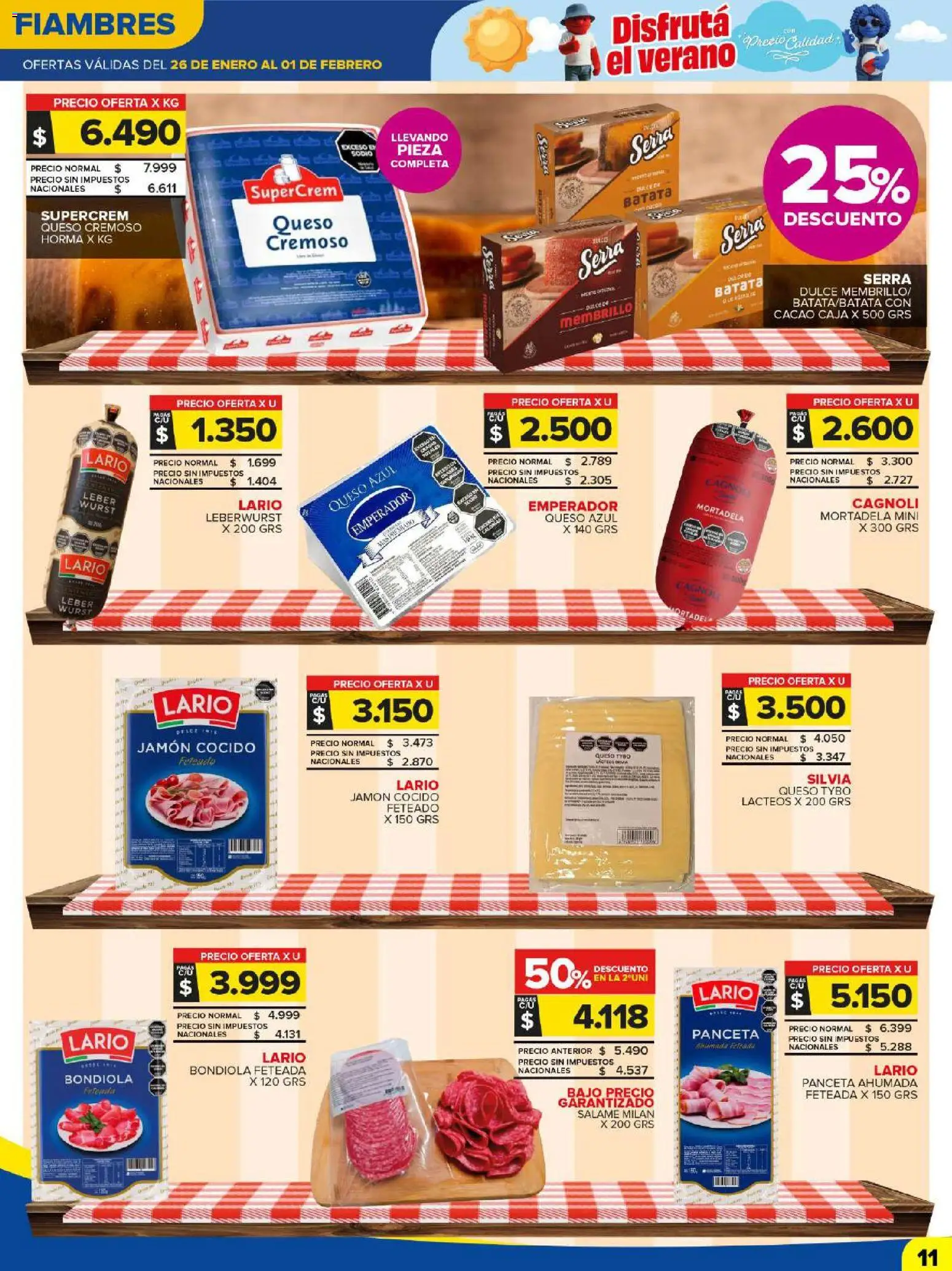 Carrefour Maxi catálogo │ válido desde el 26.01.2026 | Página: 11 | Productos: Jamón cocido, Queso, Salame, Cacao