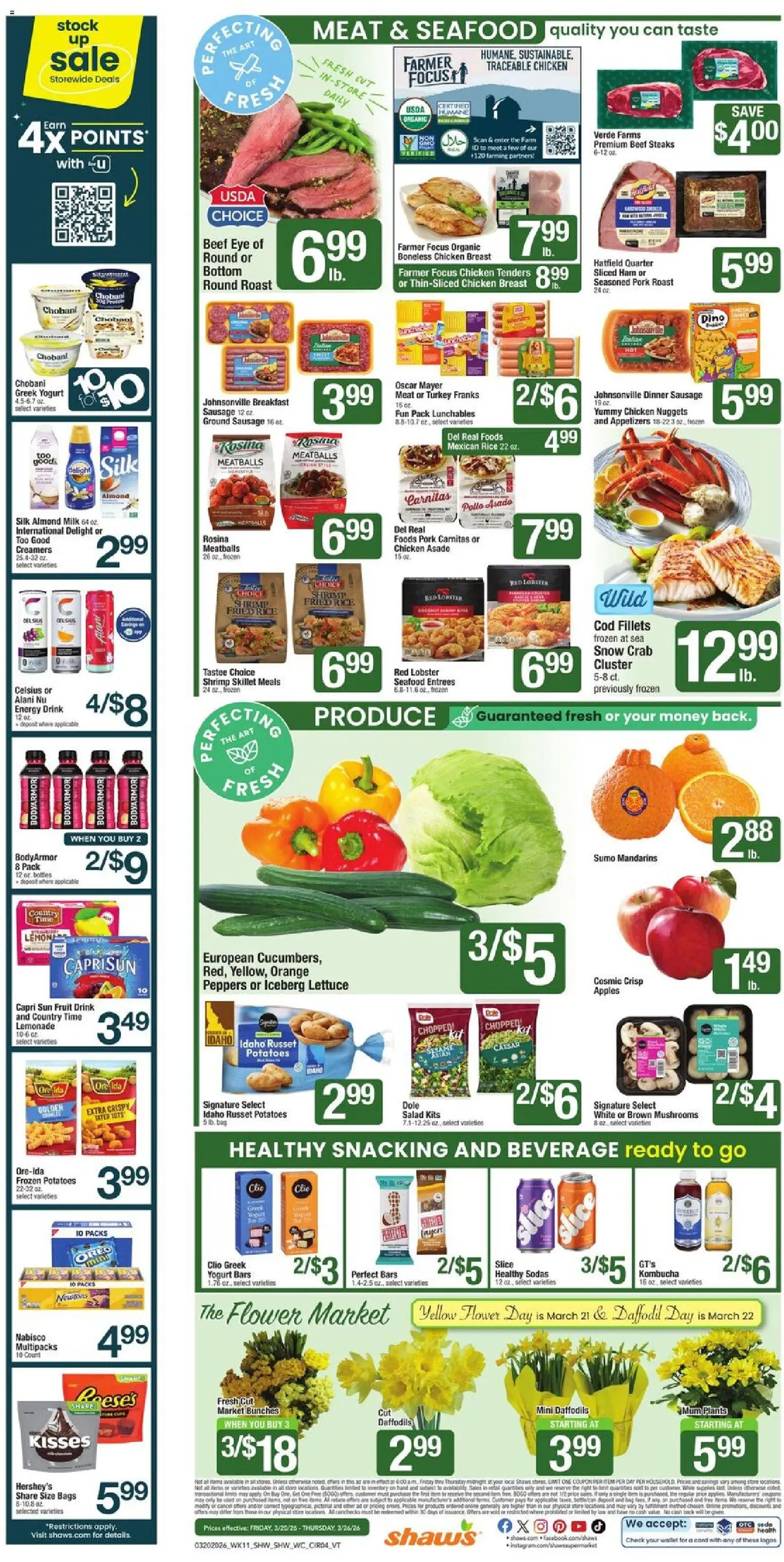 Shaw's Weekly Ad - VT - valid from 20.03.2026 | Page: 4 | Products: Skillet, Ham, Pork, Bag