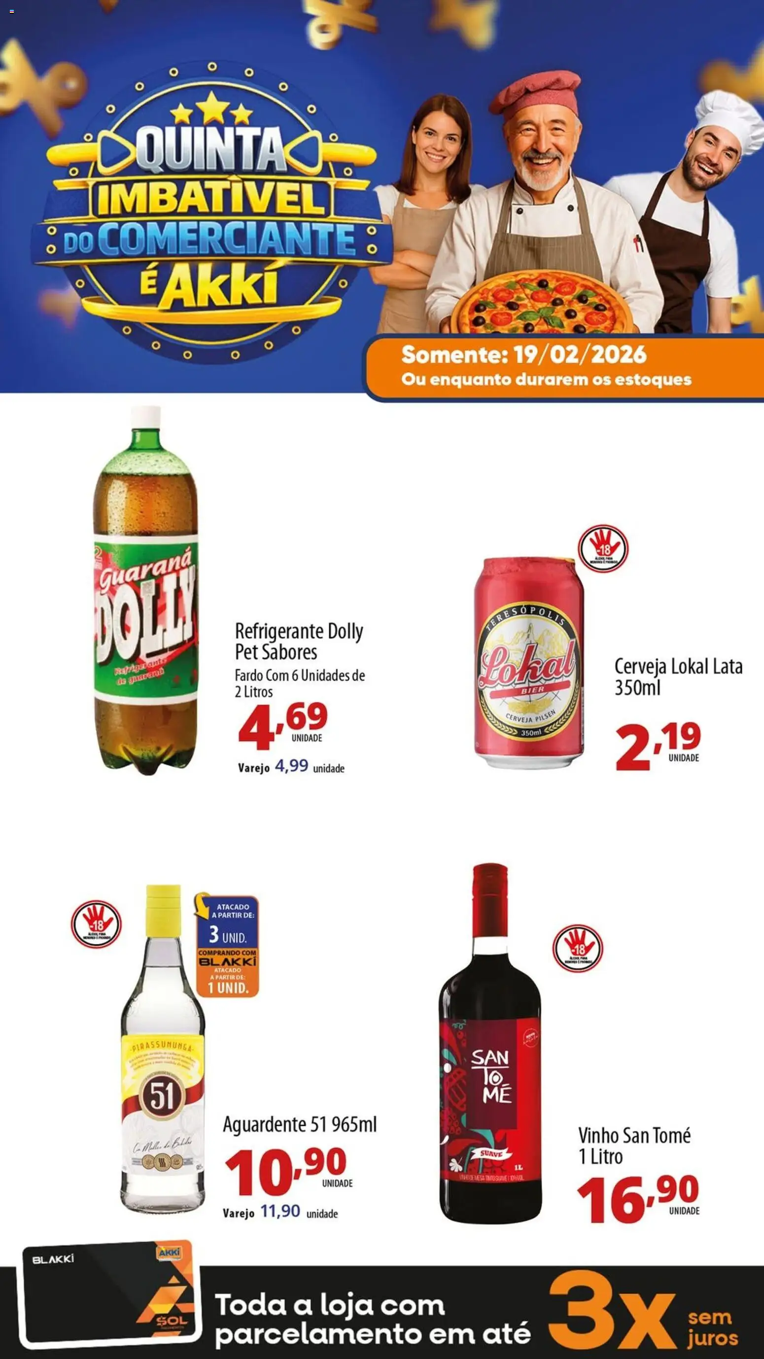 Akki Atacadista Folheto - válido de 19.02.2026 | Página: 5 | Produtos: Guaraná, Vinho, Cerveja, Refrigerante