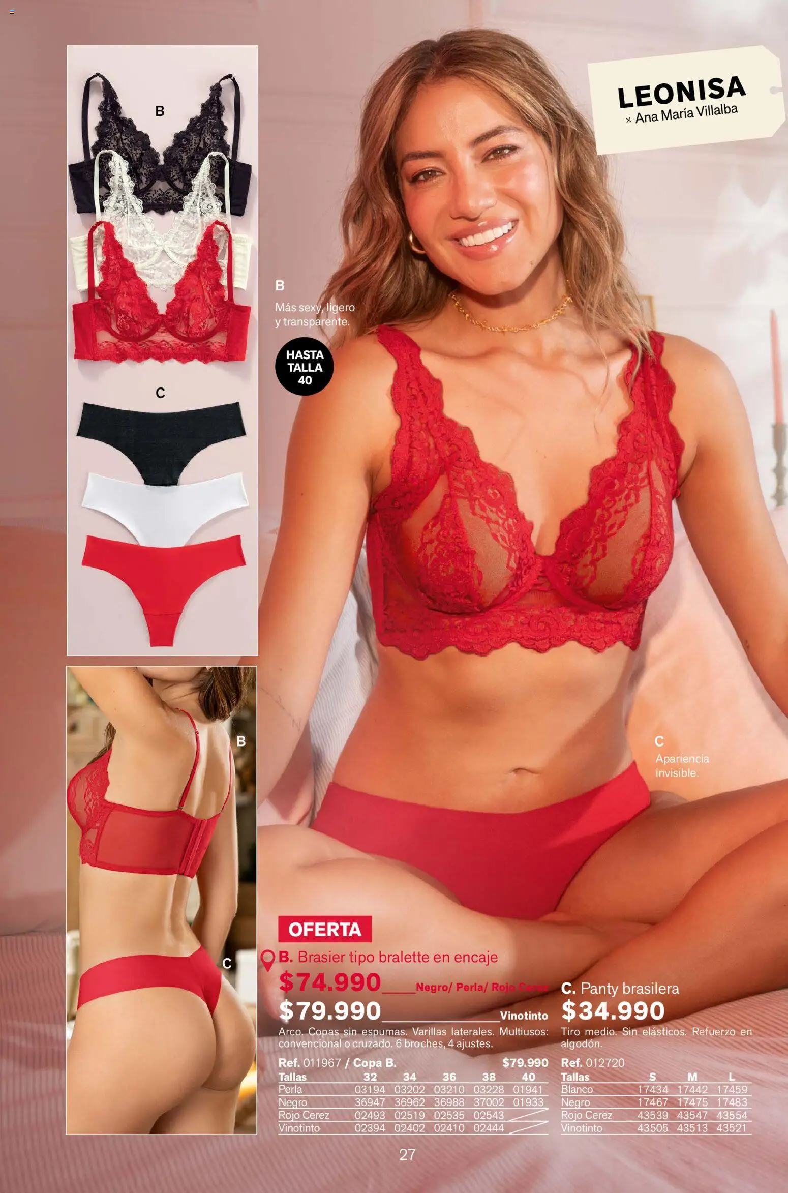 Leonisa revista - valida desde el 01.11.2025 | Página: 27 | Productos: Algodón, Brasier