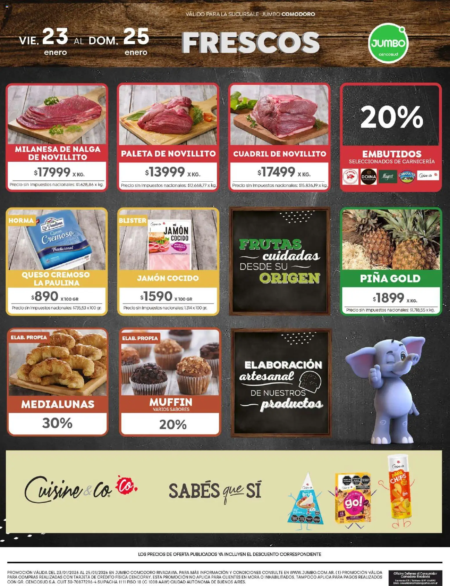 Jumbo - Ofertas | Comodoro │ válido desde el 23.01.2026 | Página: 7 | Productos: Milanesa, Queso, Jamón, Piña