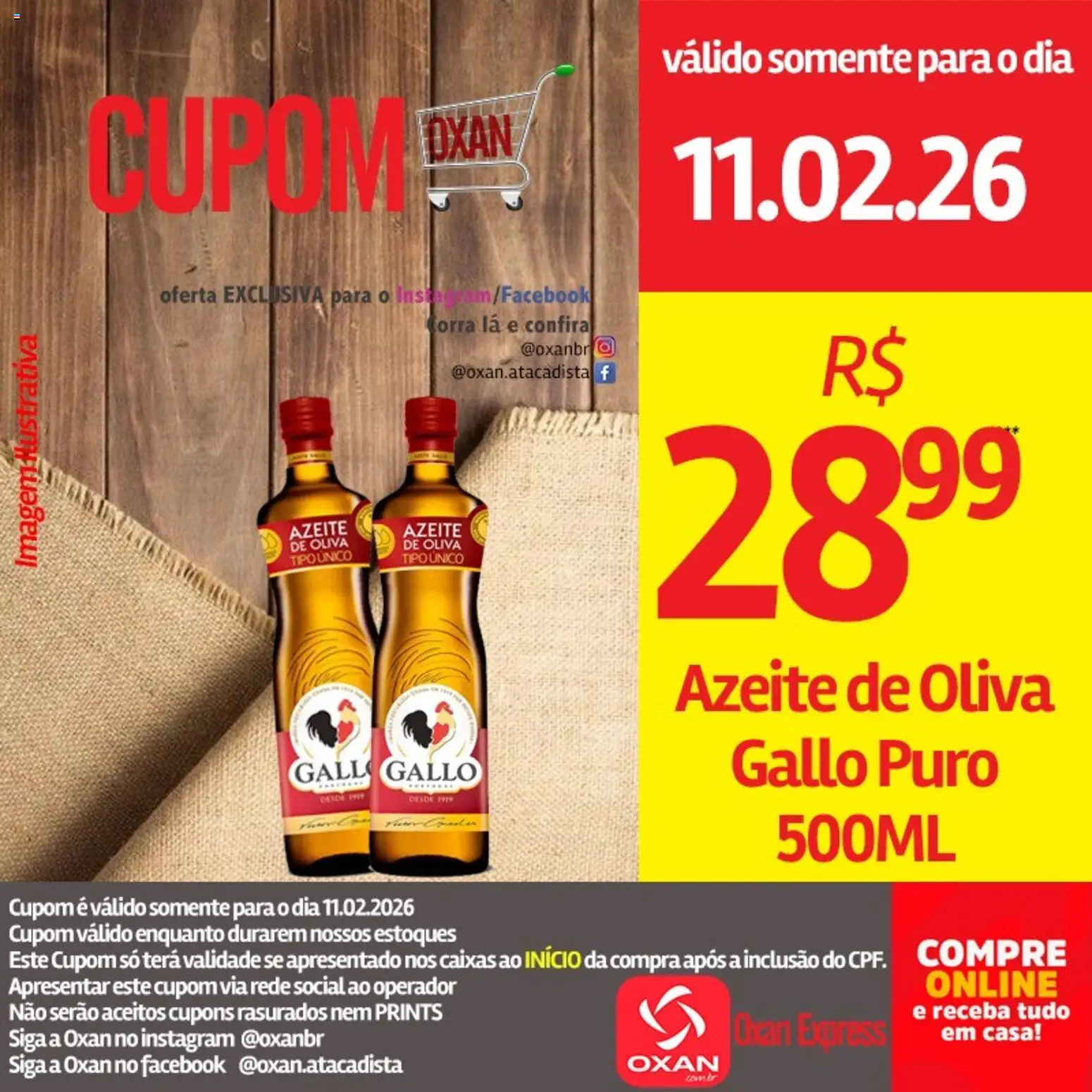 Oxan Atacadista Folheto - válido de 11.02.2026 | Página: 1 | Produtos: Azeite