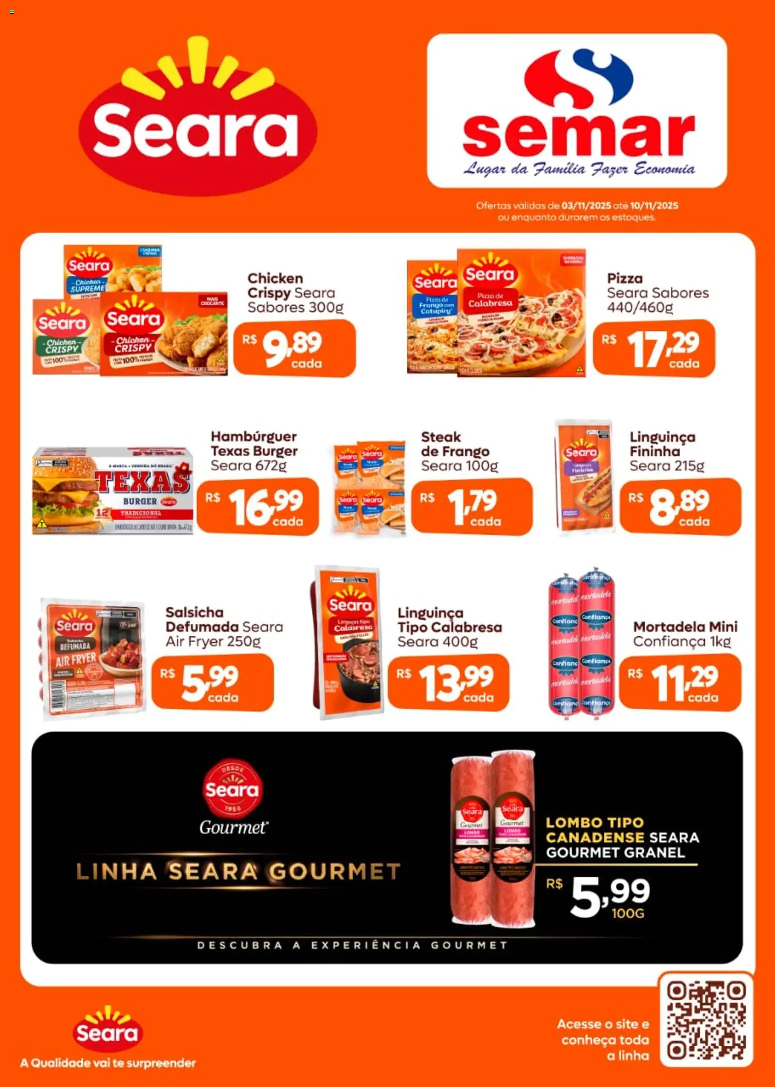 Semar Supermercado Folheto - válido de 03.11.2025 | Página: 1 | Produtos: Air fryer, Salsicha, Lombo, Catupiry