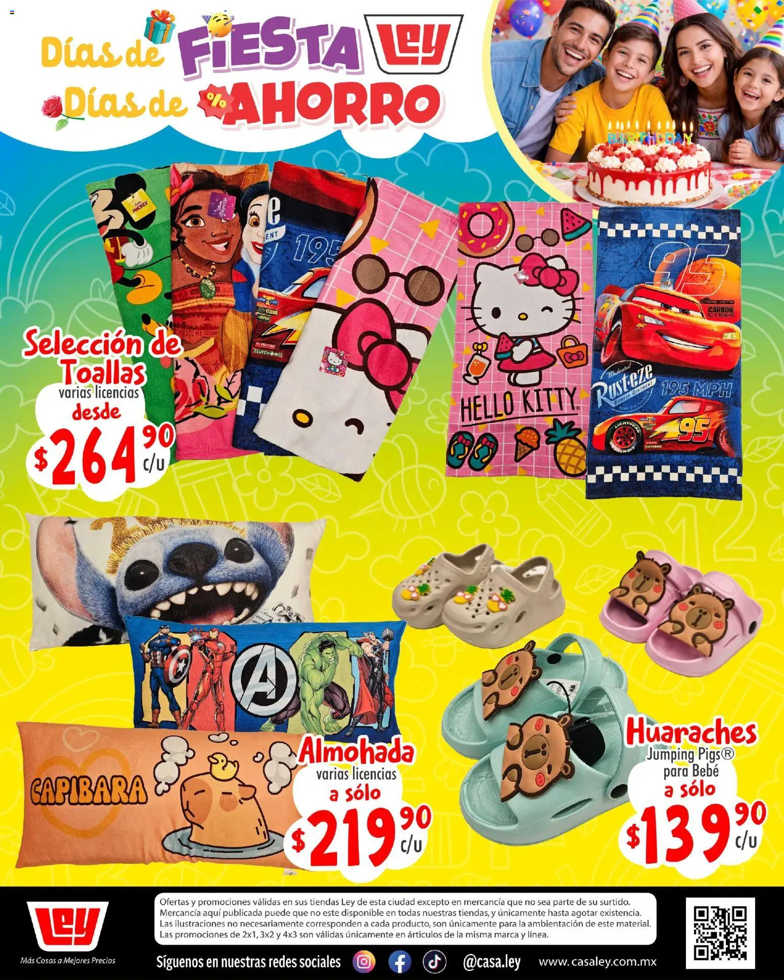 Nuevas ofertas de Casa Ley válidas en toda la República Mexicana desde el 17.04.2026. ¡Encuentra las mejores ofertas en Casa Ley folleto Frontera suple Día del Niño! | Página: 19 | Productos: Almohada, Toallas