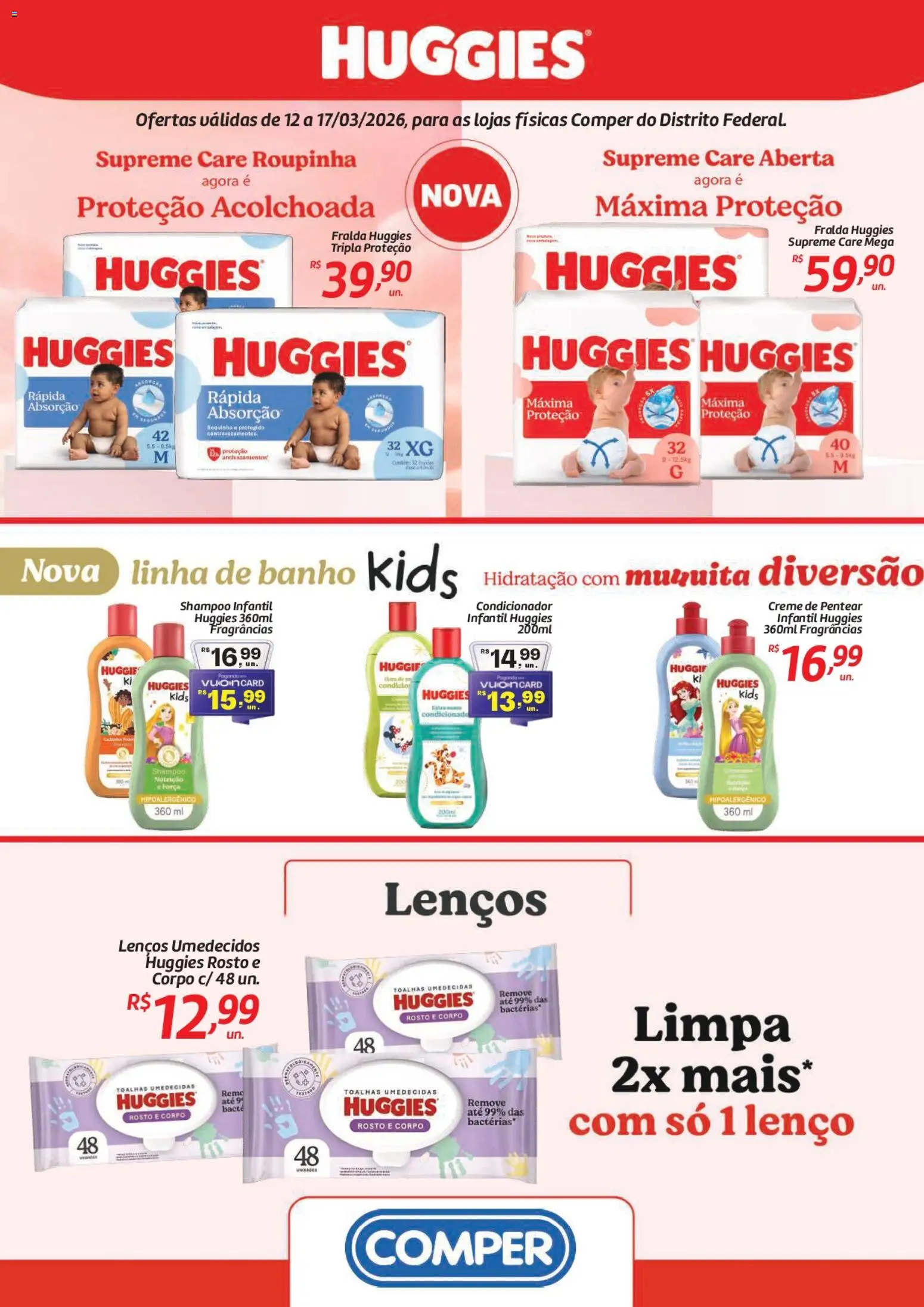 Comper Folheto - válido de 12.03.2026 | Página: 1 | Produtos: Shampoo, Remo, Lenço, Creme