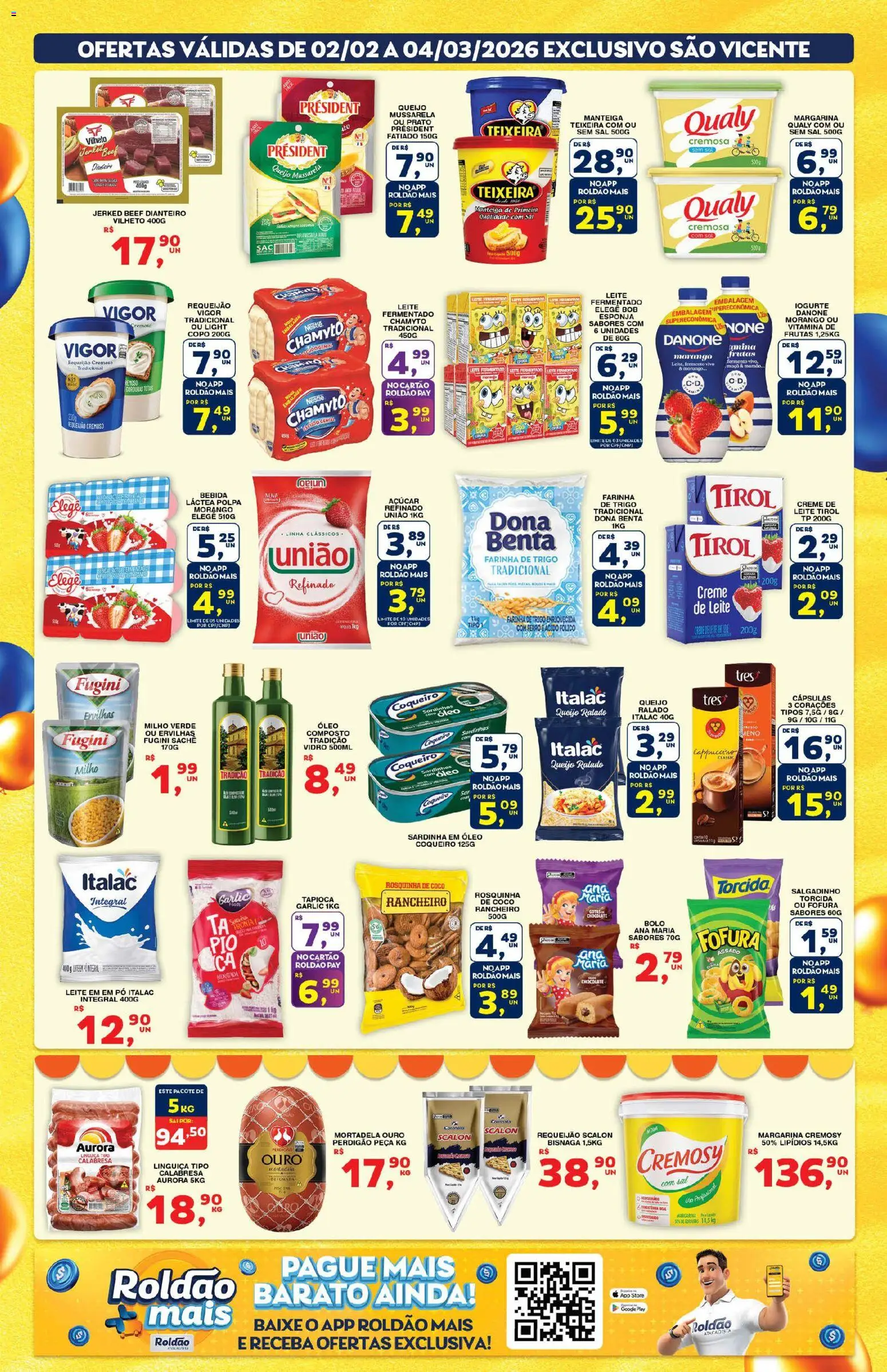 Roldão Folheto - válido de 02.03.2026 | Página: 3 | Produtos: Pó, Tapioca, Mortadela, Bebida