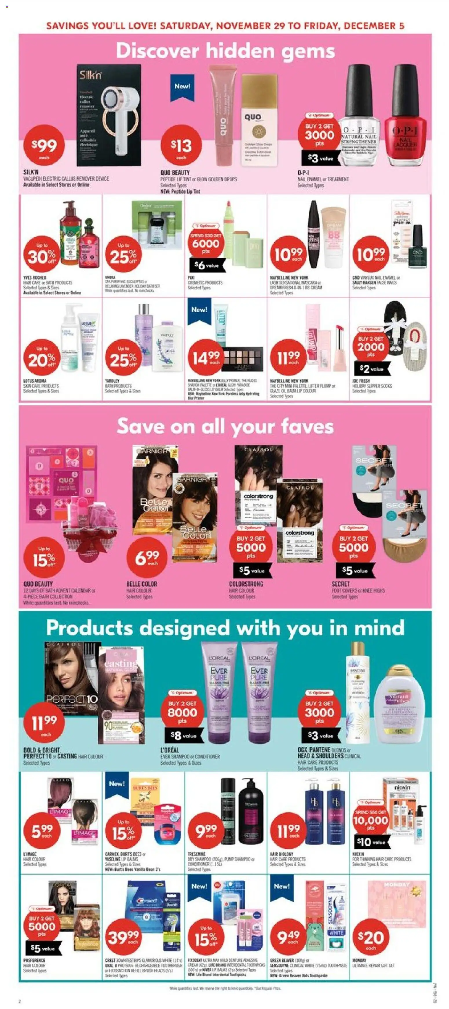 Shoppers flyer valid from 29.11.2025 | Page: 19 | Products: BB cream, Toothpaste, Bath, Socks