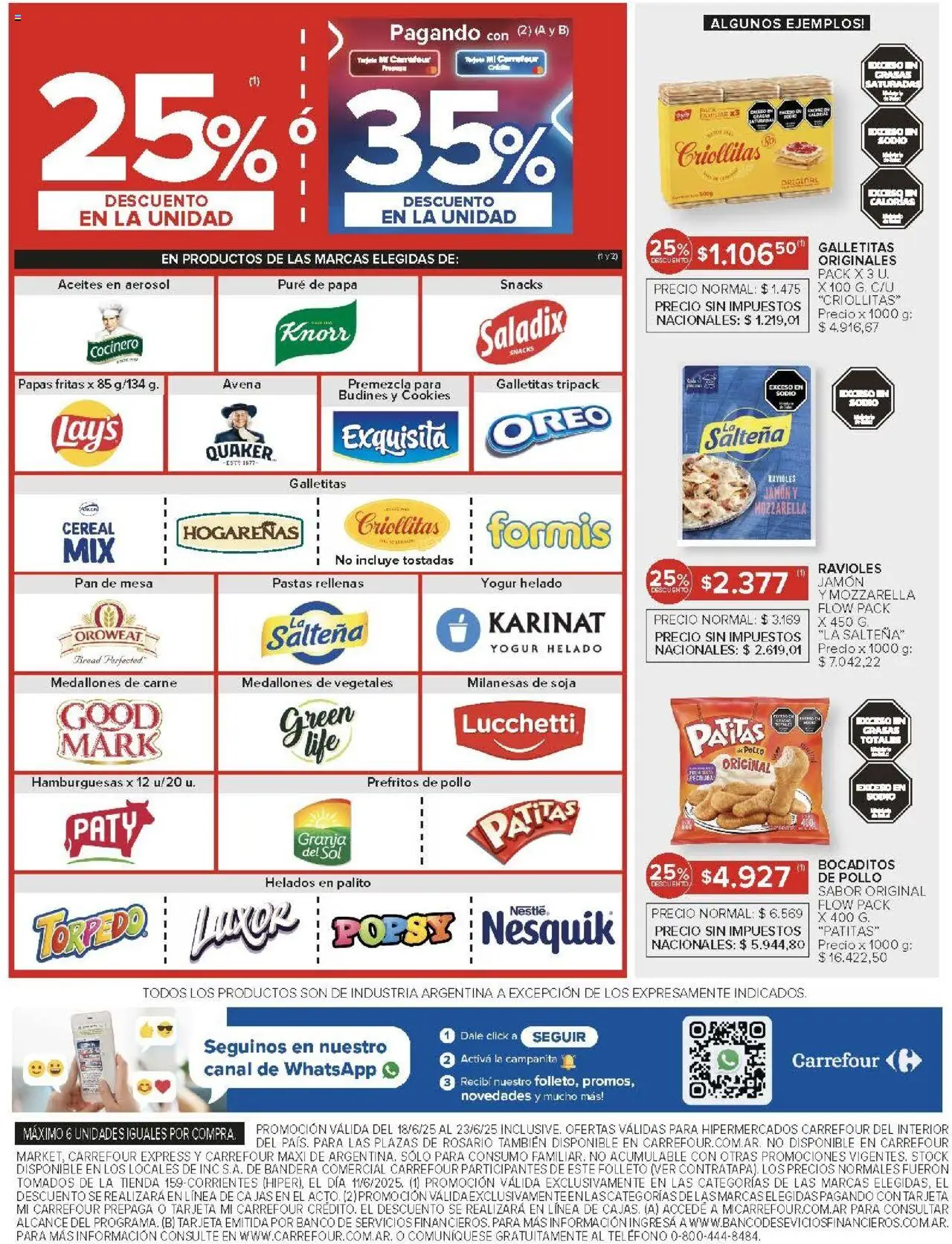 Carrefour ofertas │ válido desde el 18.06.2025 | Página: 8 | Productos: Helado, Teléfono, Rosario, Jamón