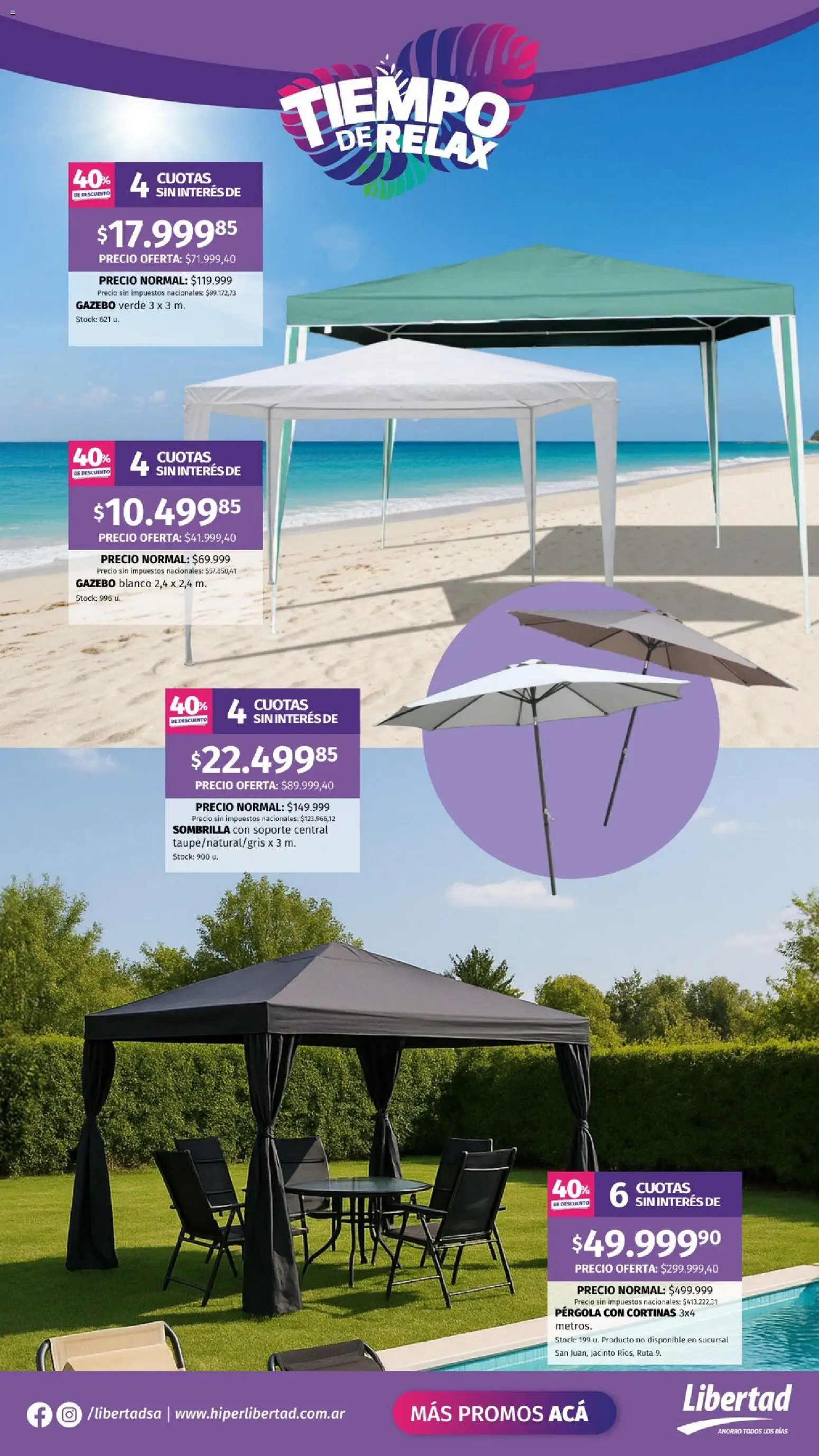 Hipermercado Libertad - Tiempo Relax  │ válido desde el 14.11.2025 | Página: 5 | Productos: Cortinas, Gazebo, Pérgola, Sombrilla