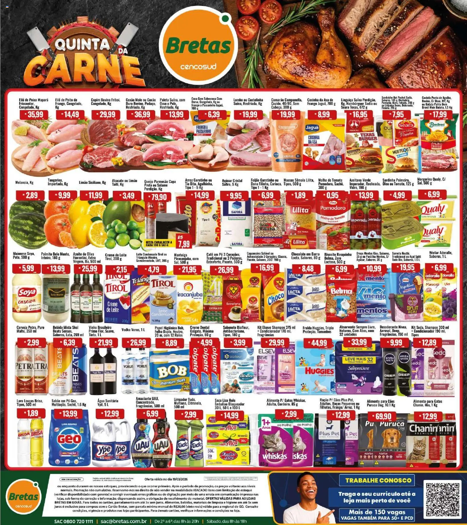 Bretas Folheto - válido de 19.03.2026 | Página: 1 | Produtos: Queijo, Roupas, Rosquinha, Creme dental