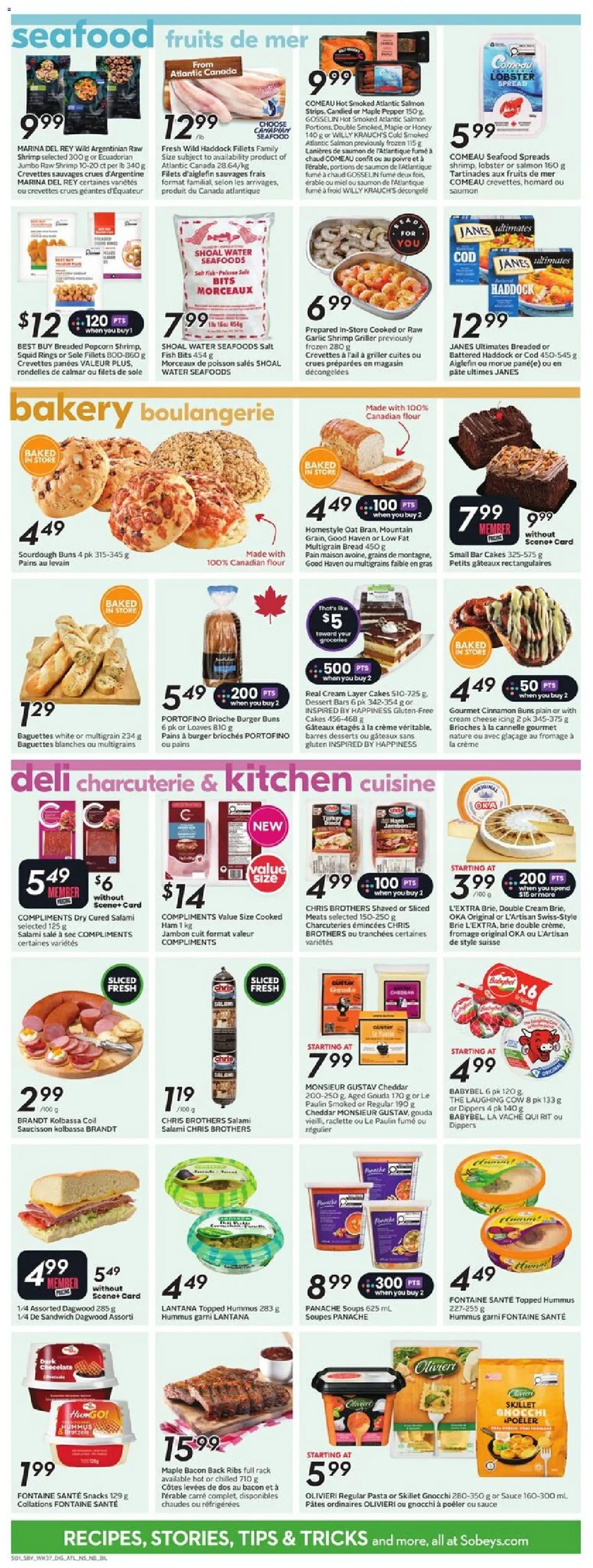 Sobeys flyer valid from 08.01.2026 | Page: 9 | Products: Bakery, Bread, Salami, Ham