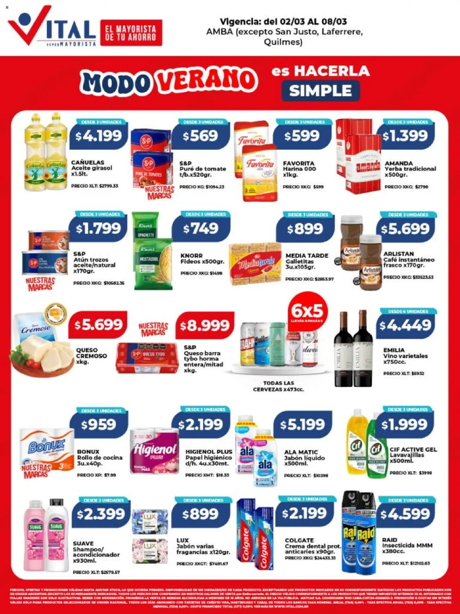 Vital - Ofertas │ válido desde el 02.03.2026 | Página: 1 | Productos: Jabón líquido, Acondicionador, Tomate, Fideos