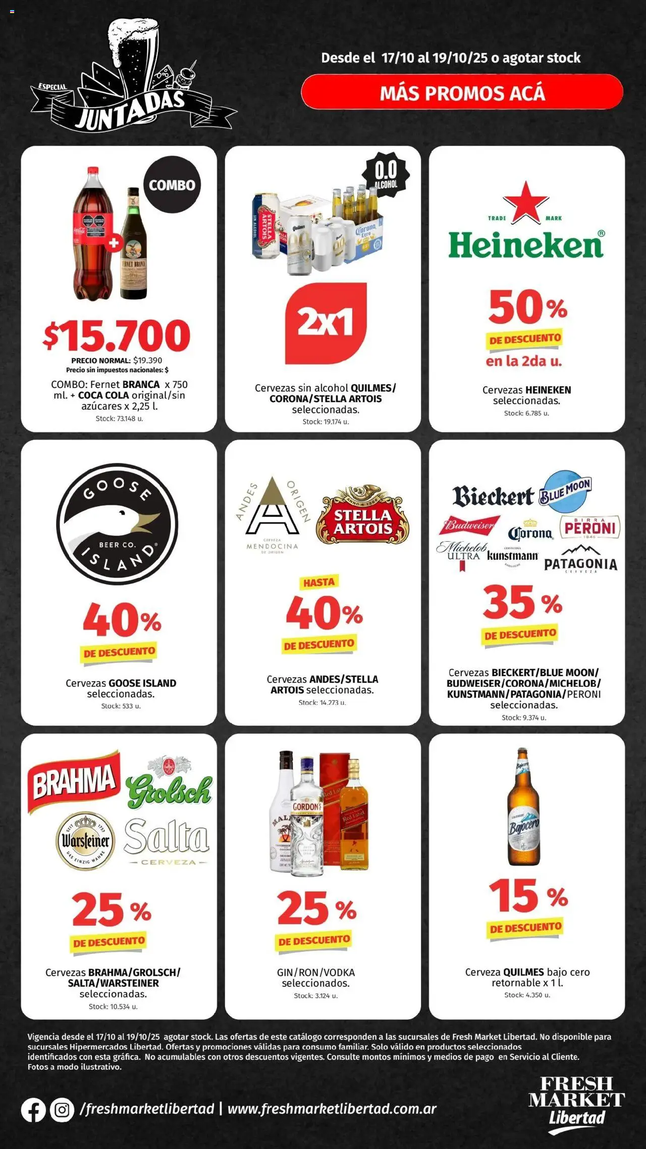 Hipermercado Libertad - DOT JUNTADAS │ válido desde el 17.10.2025 | Página: 1 | Productos: Fernet, Cerveza