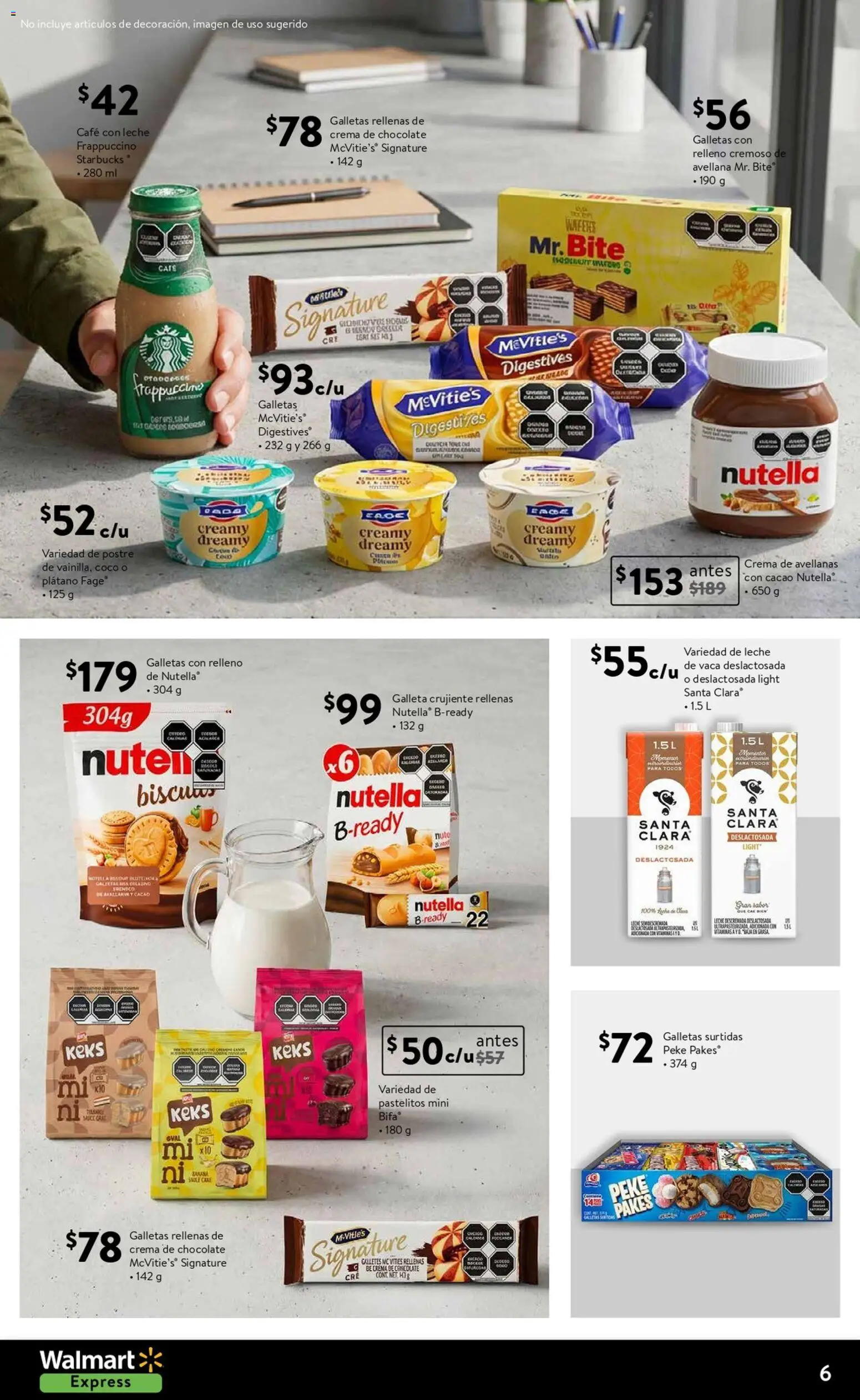 Nuevas ofertas de Walmart Express válidas en toda la República Mexicana desde el 01.01.2026. ¡Encuentra las mejores ofertas en Walmart Express folleto! | Página: 6 | Productos: Plátano, Crema, Galletas, Vitaminas