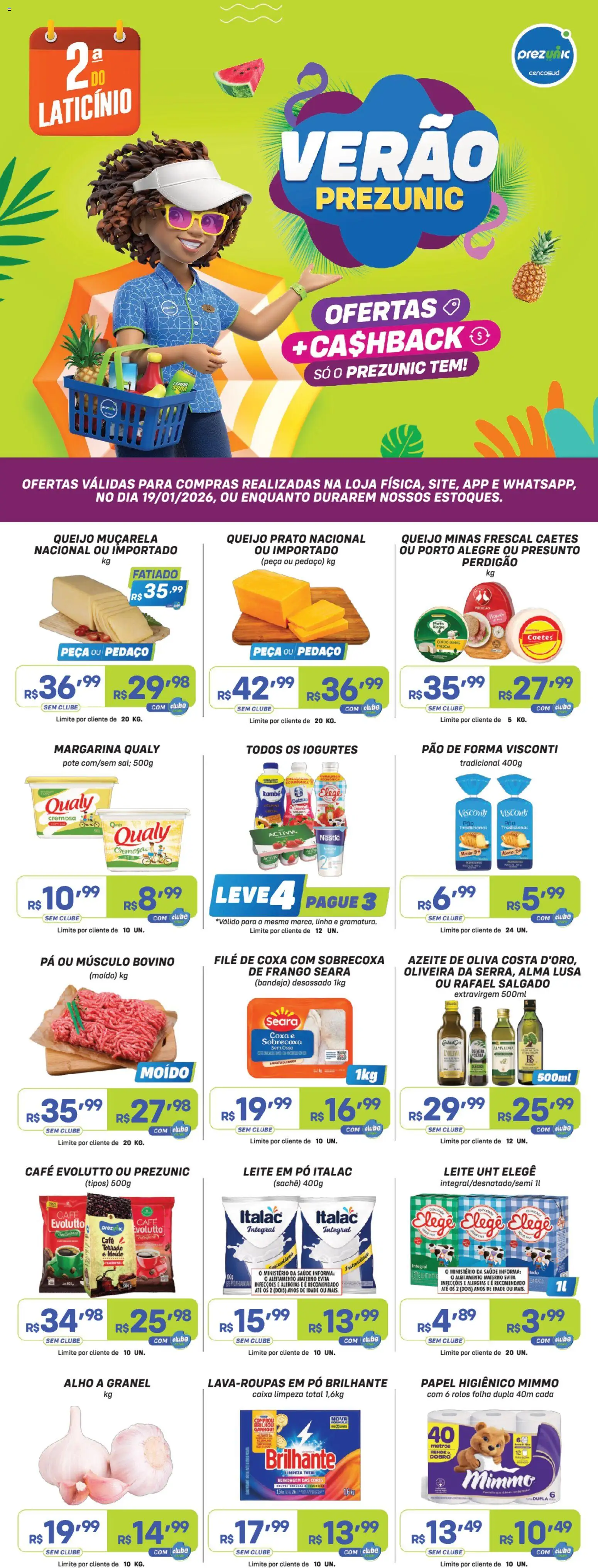 Prezunic Folheto - válido de 19.01.2026 | Página: 1 | Produtos: Pó, Café, Pá, Papel higiênico